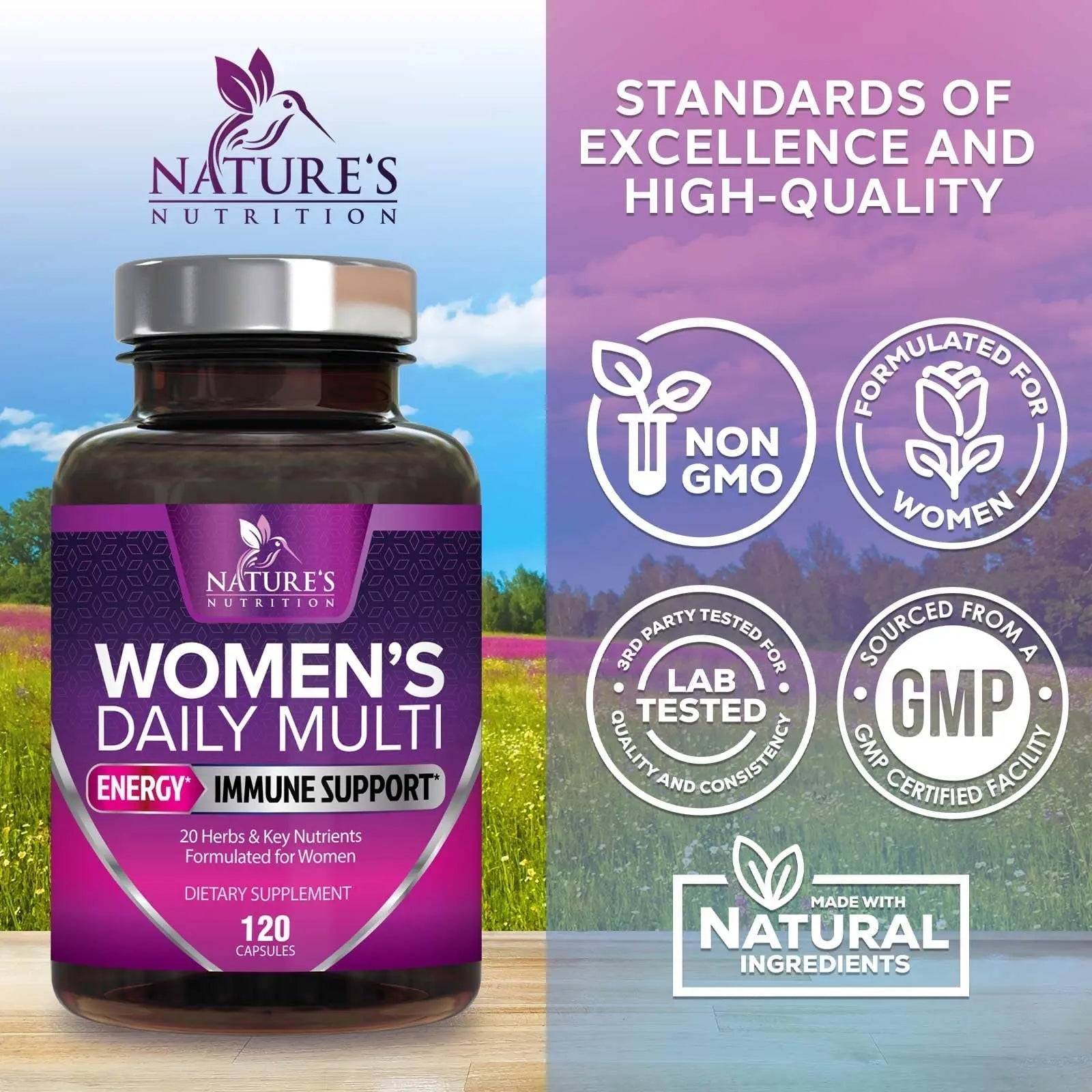 Multivitamin for Women - with Vitamins A, C, D, E, B6, B12, Zinc, Calcium & Magnesium, Womens Daily Multi Vitamin Multimineral Supplement Nature's Nutrition Au supplements