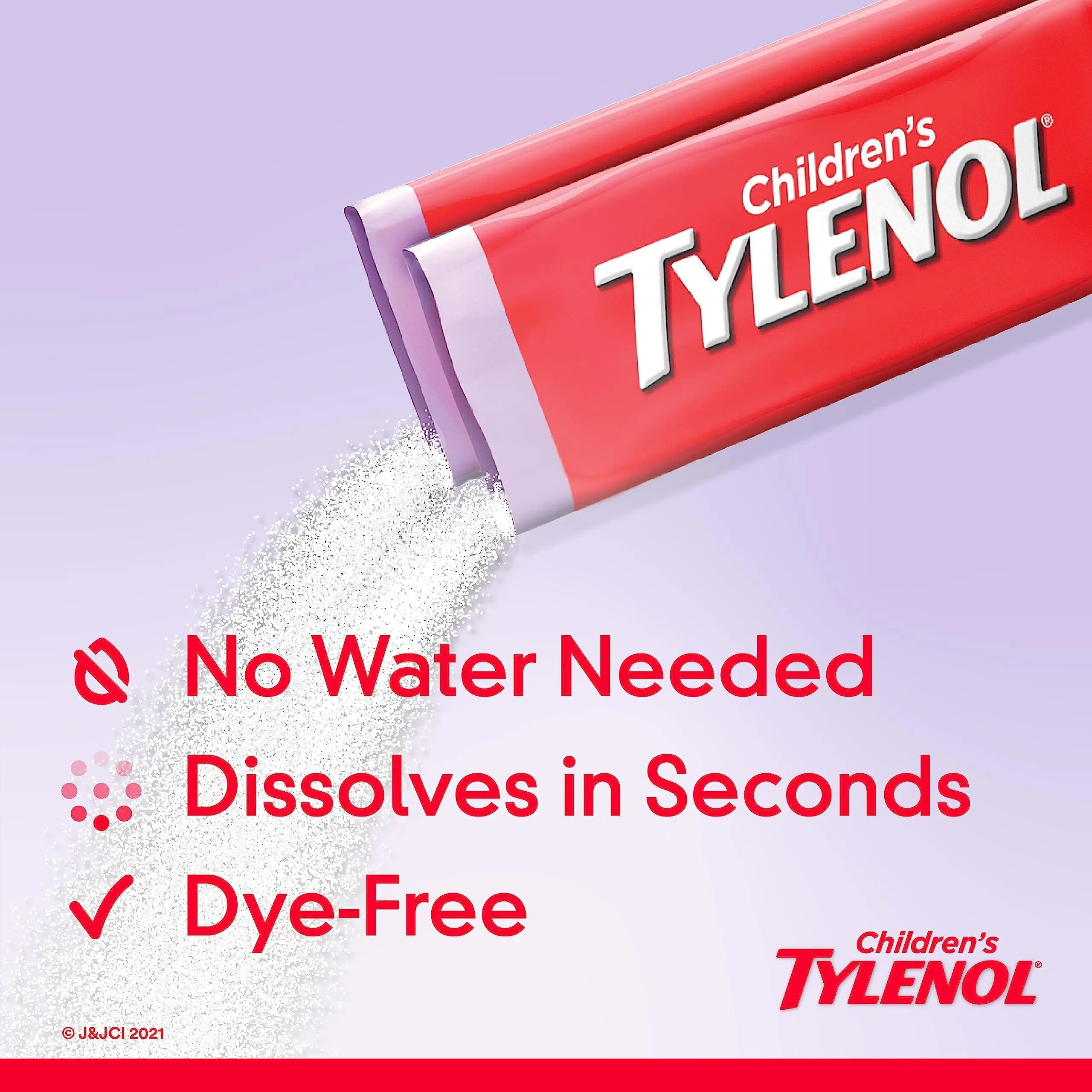 Children's Tylenol Dissolve Packs for Pain Relief, Fever Medication, 160 mg Acetaminophen, Dye Free, Kids' Powder Packets for Cold & Flu Symptom Relief; Wild Berry Flavor, 30 ct.; Pack of 1 Tylenol Au supplements