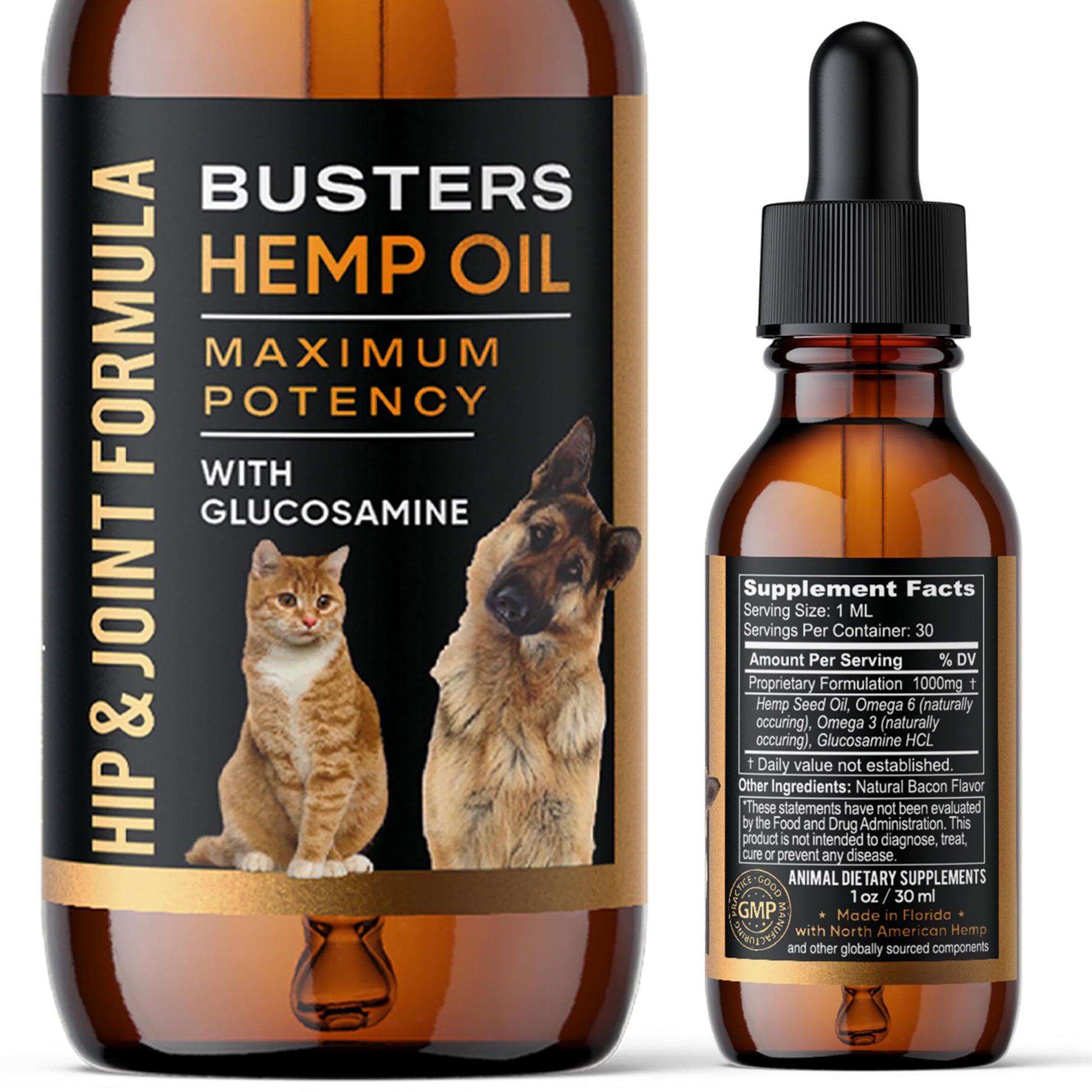 Busters Hip and Joint Hemp Oil Formula enriched with Glucosamine, Pain Relief for Dogs and Pets, Arthritis, and Advanced Mobility Support K2xLabs Au supplements