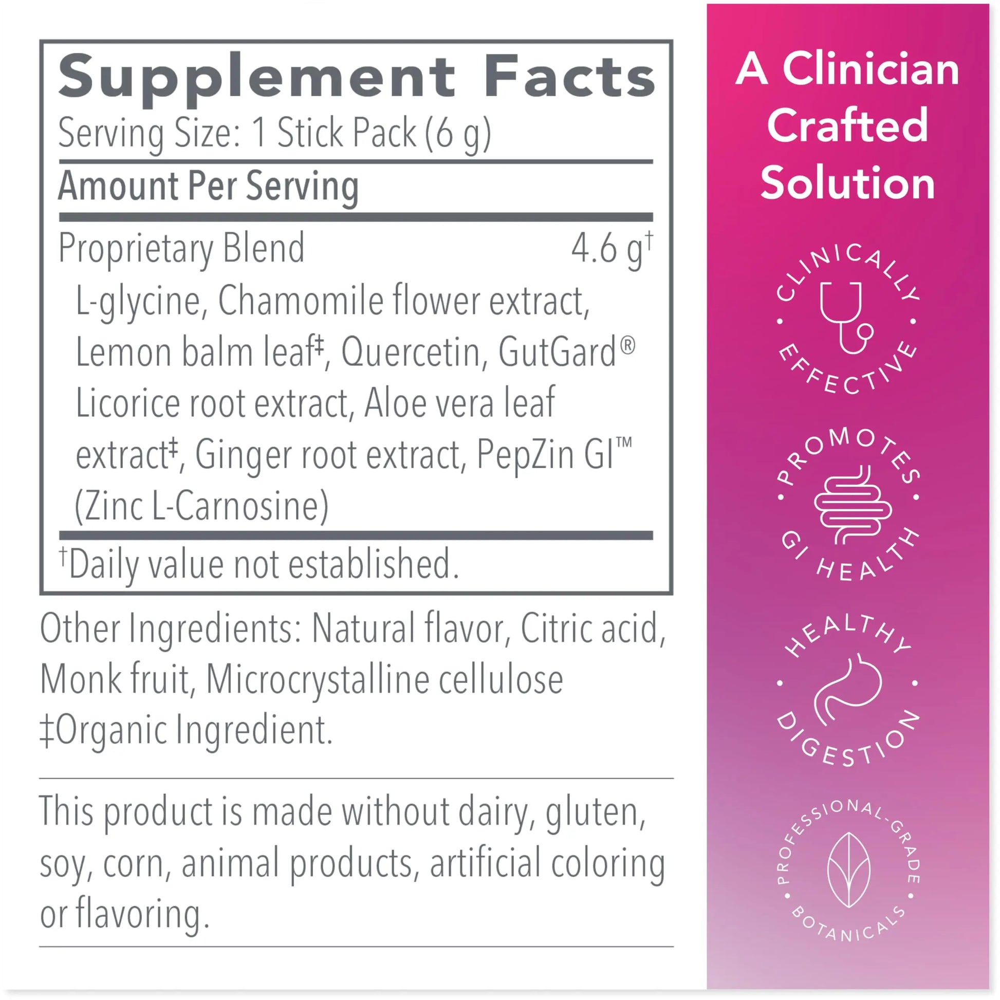 Bio-Botanical Research Biocidin Drink Mix - GI InnerCalm - Support Digestive Health, GI Detox, Healthy Mood & Sense of Relaxation - Soothing Formula with Glycine & No Glutamine (30 Stick Packs) Bio-Botanical Research Au supplements