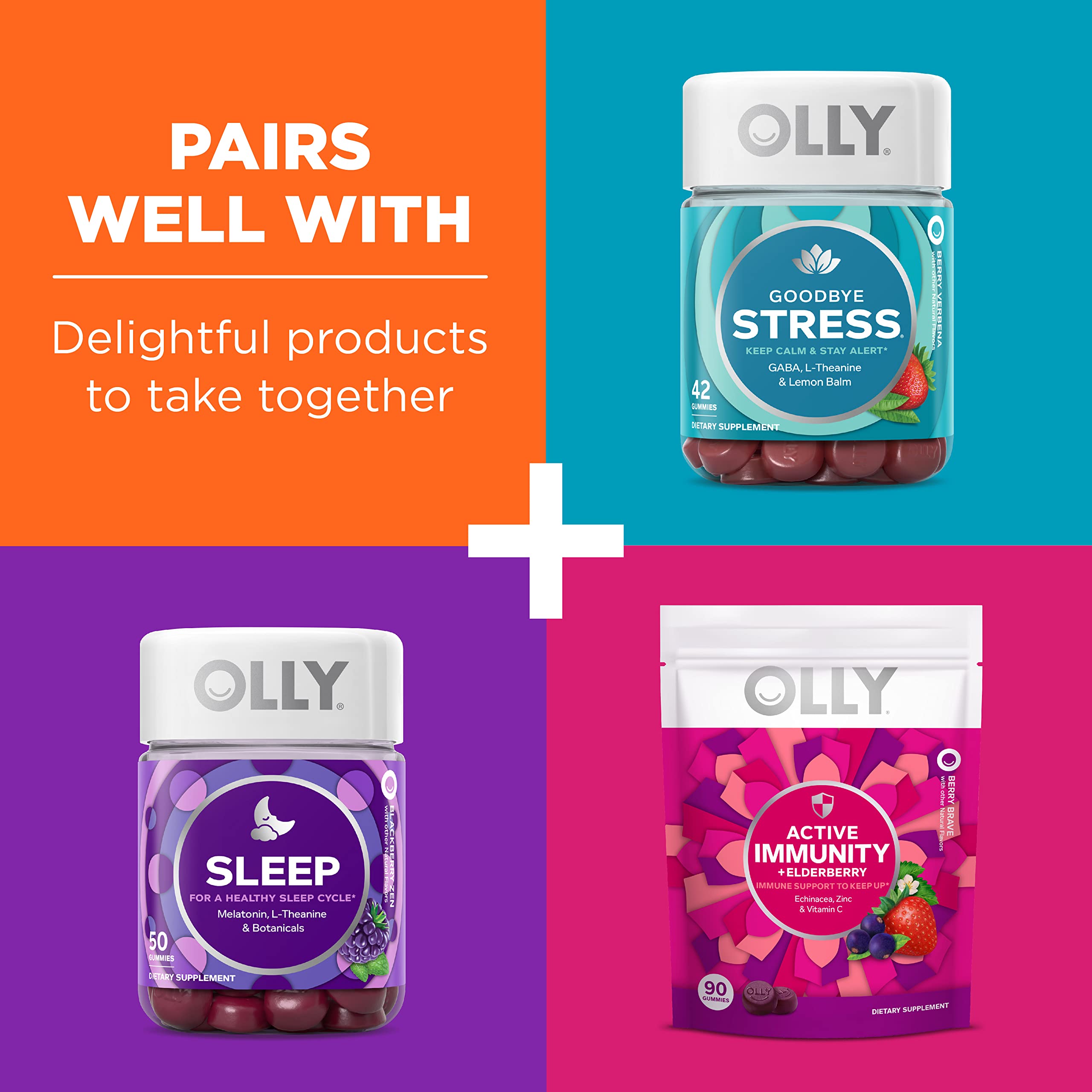 OLLY Laser Focus Gummy, Ginseng, Alpha GPC, B Vitamins, Berry Tangerine Flavor OLLY Au supplements