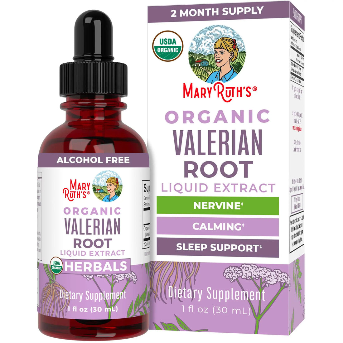 MaryRuth Organics Valerian Root Liquid Drops | 2 Month Supply | Sugar Free | USDA Organic Valerian Root Drops | Support Sleep | Calm and Stress Relief | Vegan | Non-GMO | Gluten Free | 60 Servings MARYRUTH'S Au supplements