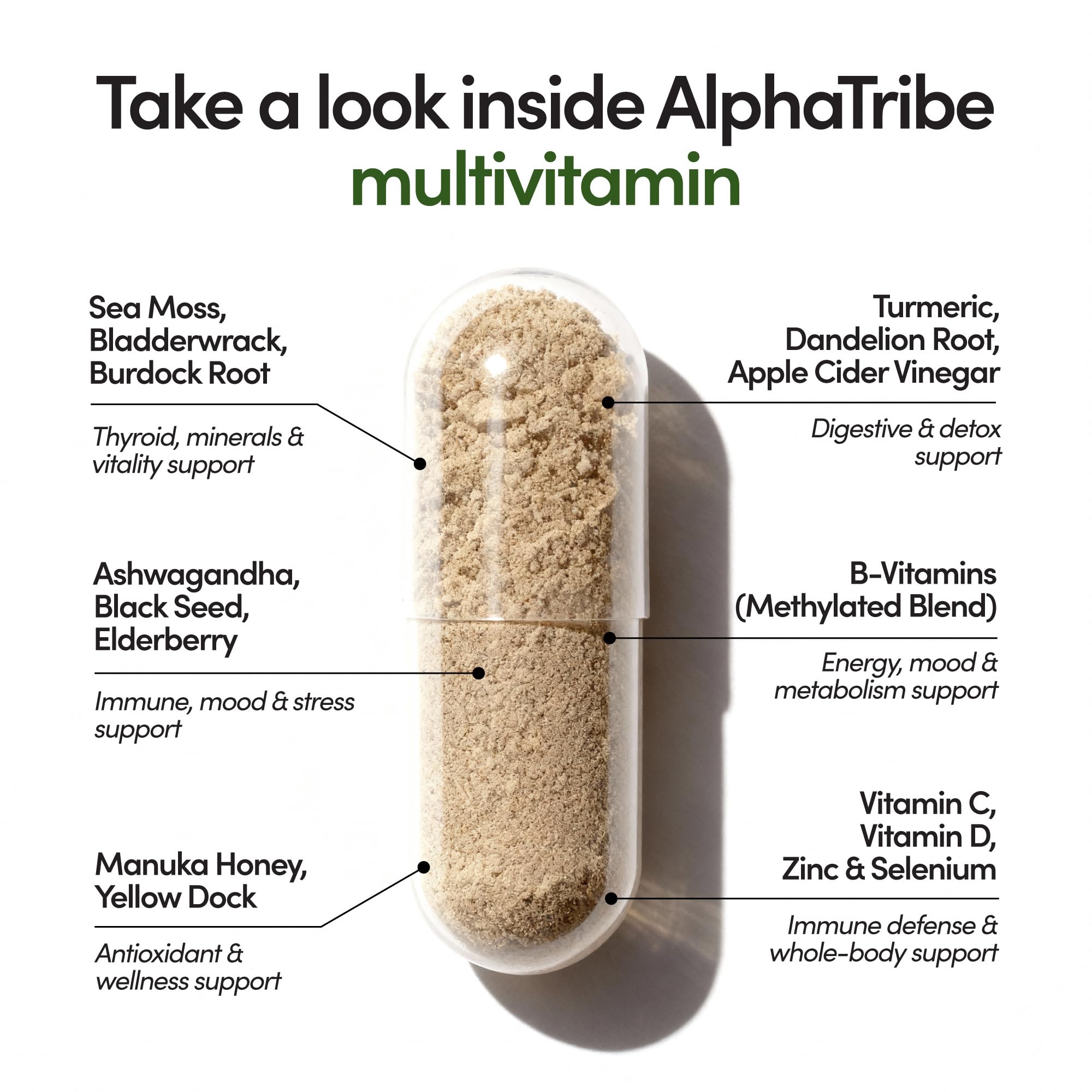 Alpha Tribe Multivitamin for Men & Organizer w/Seamoss Black Seed Oil Ashwagandha Burdock Root Turmeric Bladderwrack Vitamin C | Daily Men's Vitamins & Minerals Supplement | 60 Count Alpha Tribe Au supplements