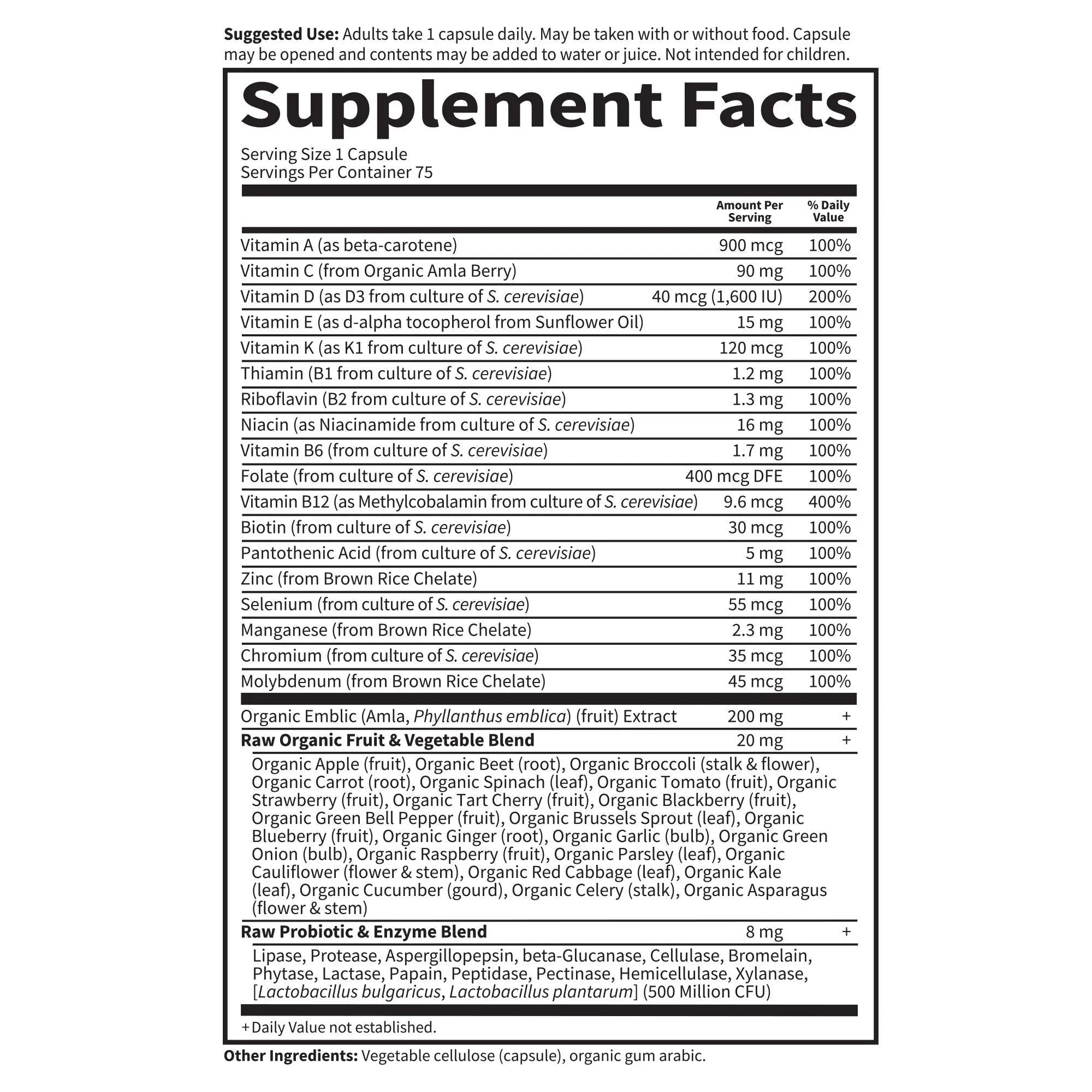 Garden of Life Vitamin Code Raw One for Men, Once Daily Multivitamin, 75 Capsules, One a Day Mens Vitamins Plus Fruit, Veggies & Probiotics for Mens Health Garden of Life Au supplements