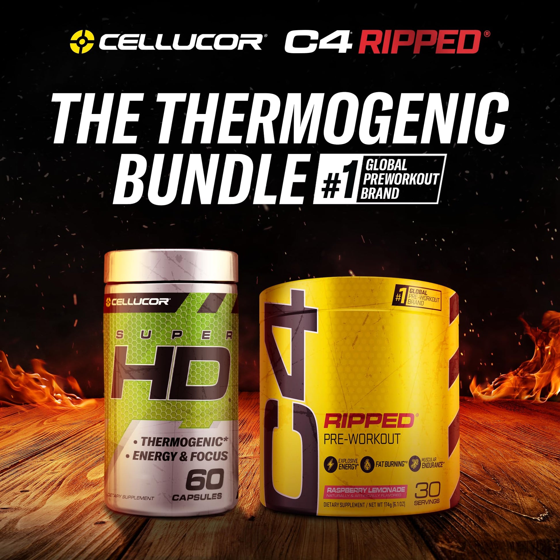 C4 Ripped & SuperHD, The Thermogenic Bundle, C4 Ripped Pre Workout Powder Cellucor Au supplements