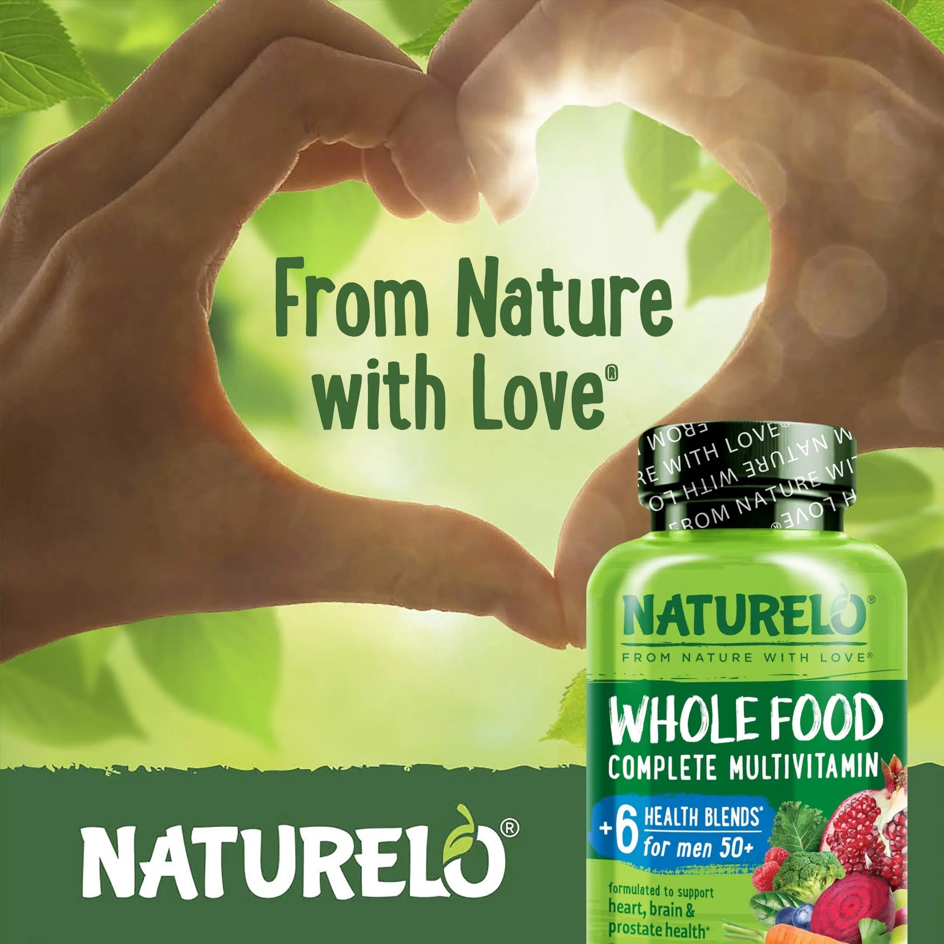 NATURELO Whole Food Multivitamin for Men 50+ - with Vitamins, Minerals, Organic Herbal Extracts - Vegan Vegetarian NATURELO Au supplements