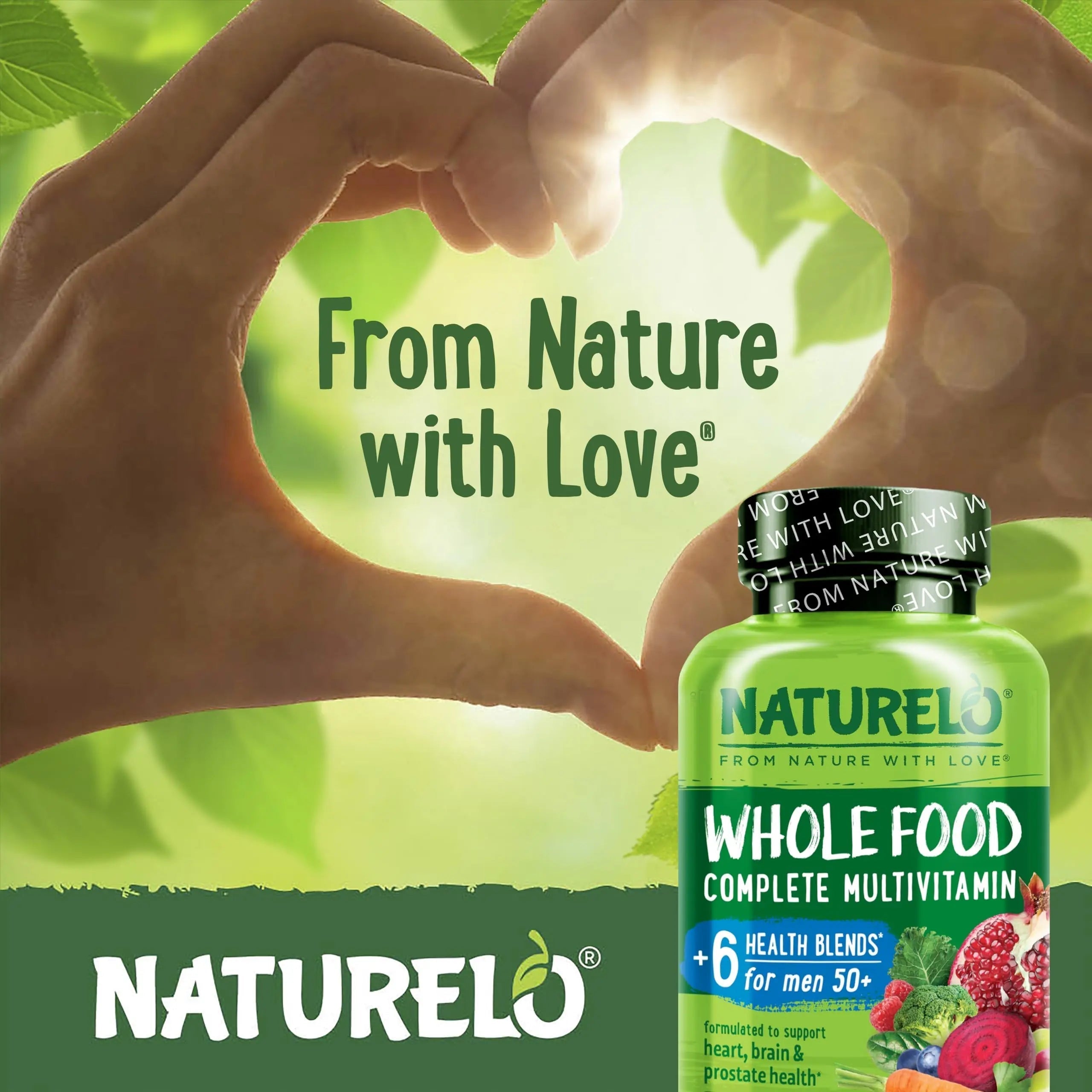 NATURELO Whole Food Multivitamin for Men 50+ - with Vitamins, Minerals, Organic Herbal Extracts - Vegan Vegetarian NATURELO Au supplements