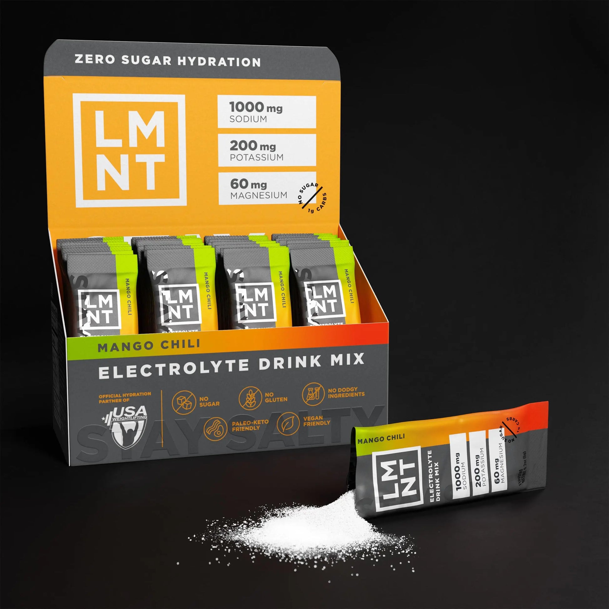 LMNT Zero Sugar Electrolytes - Mango Chili Salt | Drink Mix | 30 Count Drink LMNT Au supplements
