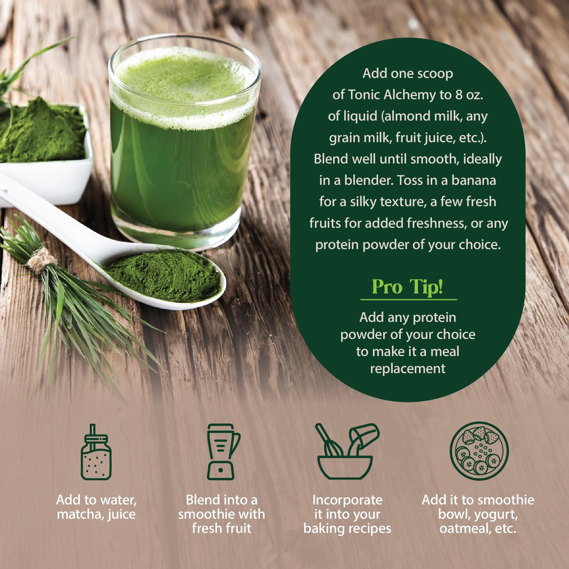 Dragon Herbs Tonic Alchemy Superfood Greens Powder with 91 Ingredients: Tonic Herbs, Ashwagandha, Mushrooms, Probiotics, Super Greens, Seaweeds, Fruits, Vegetables, Spirulina - 30 Servings Dragon Herbs Au supplements