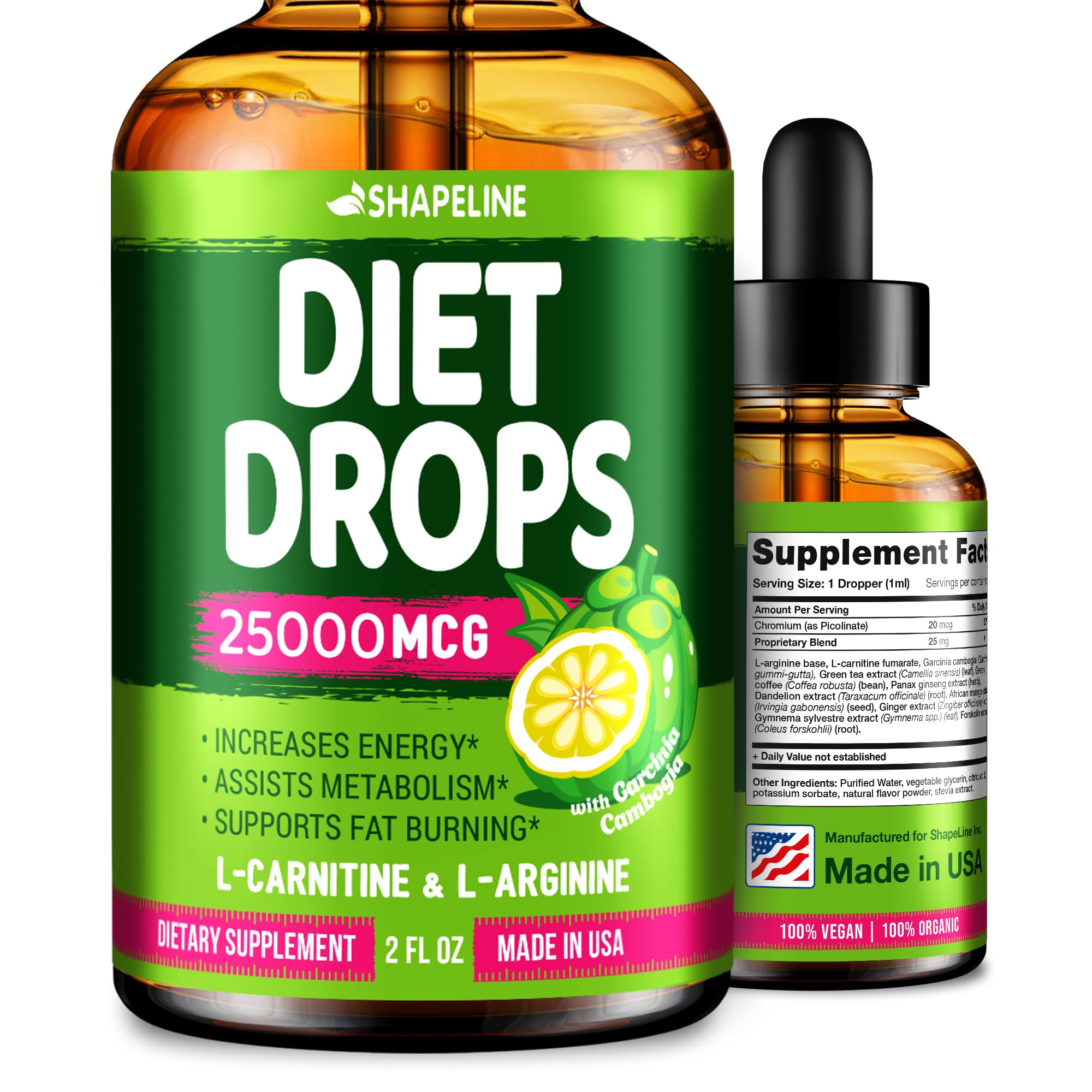 Weight Loss Drops - Appetite Suppressant for Women & Men - Made in the USA - Natural SHAPELINE Au supplements