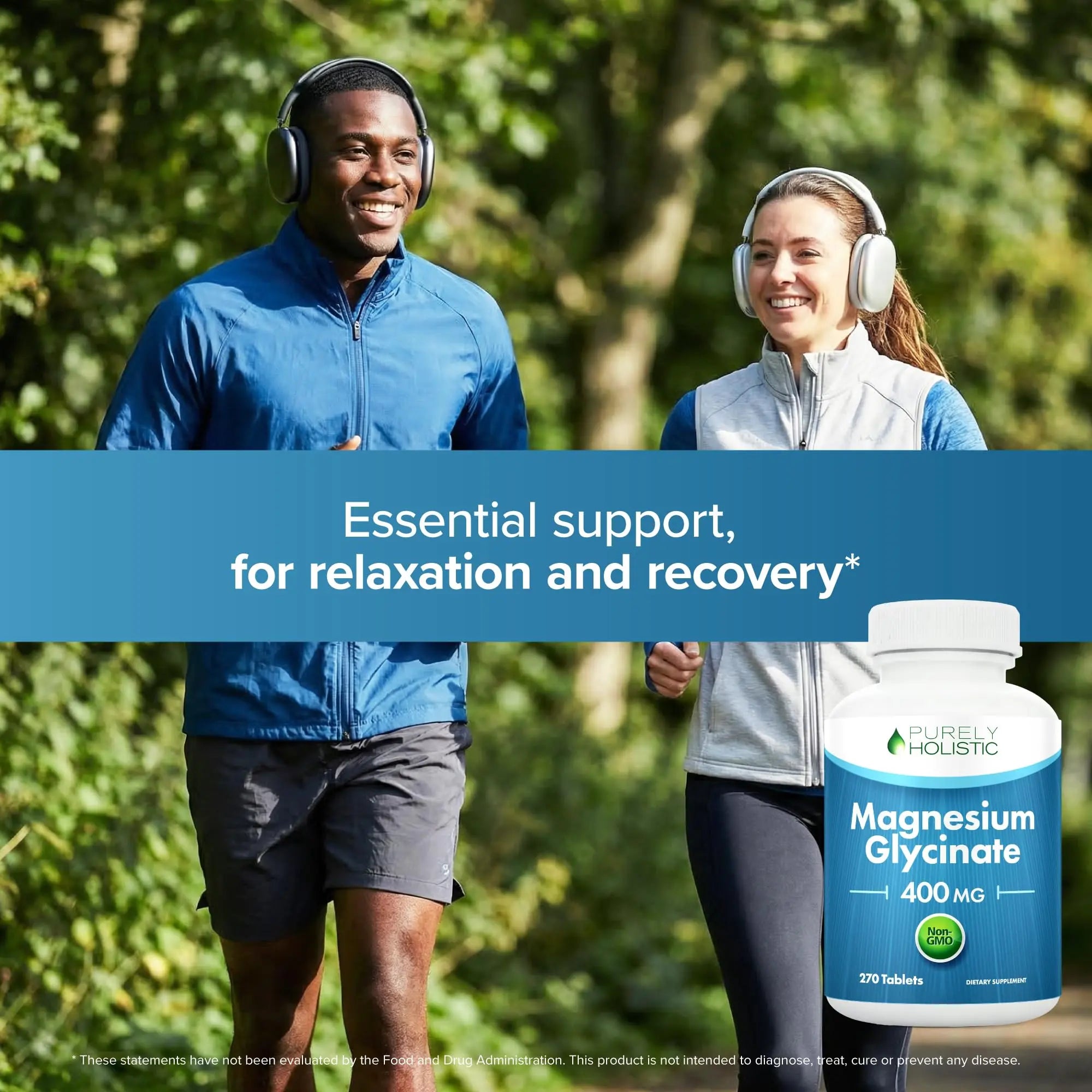Magnesium Glycinate 400mg | 4+ Month Supply | Sleep, Relaxation & Muscle Support | High Absorption Chelated Magnesium Supplement for Women & Men | Gentle on Digestion | Vegan | 270 Tablets Purely Holistic Au supplements