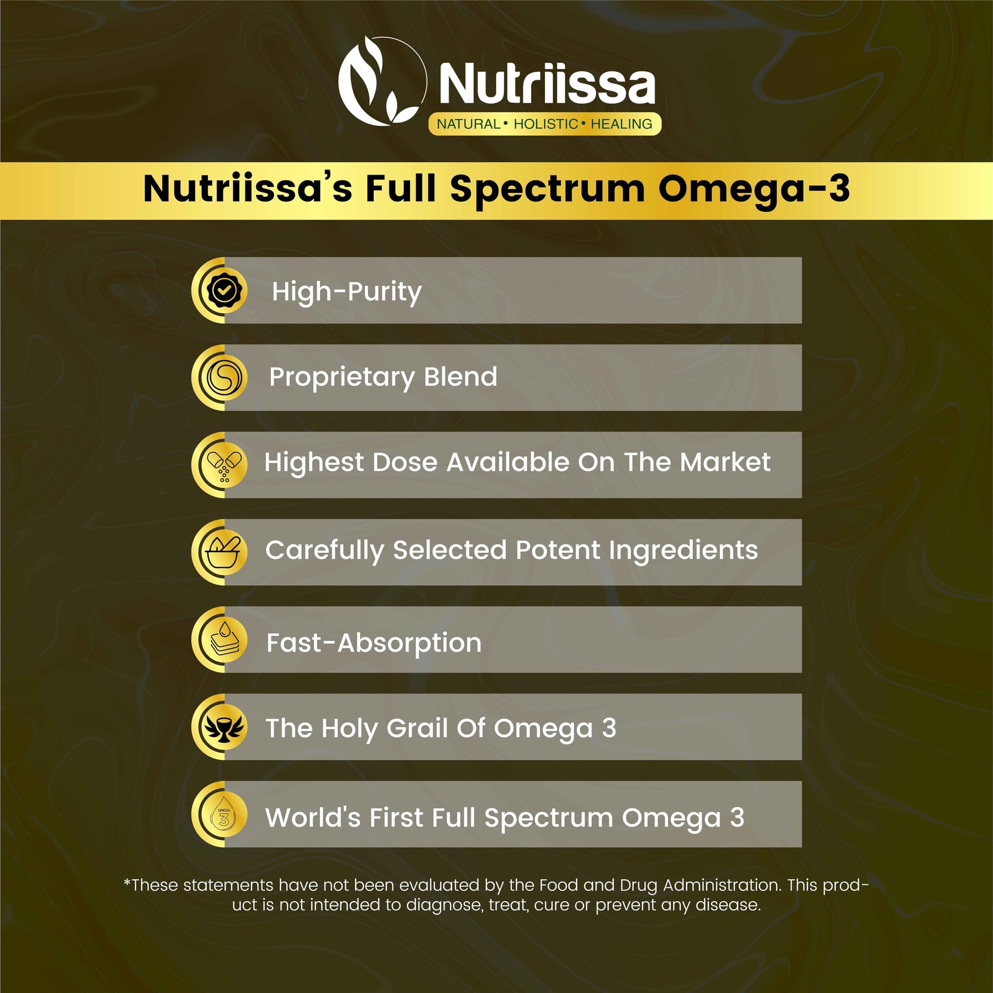 Nutriissa Omega 3 - Full Spectrum - 180 Count - High Concentrate Formula Fish Oil, Krill Oil Nutriissa Au supplements