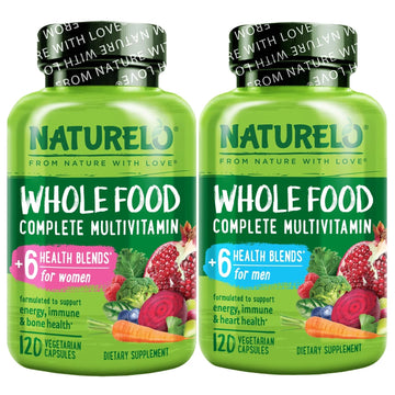 NATURELO Whole Food Multivitamin for Women - 120 Capsules and Whole Food Multivitamin for Men - 120 Capsules Bundle NATURELO Au supplements