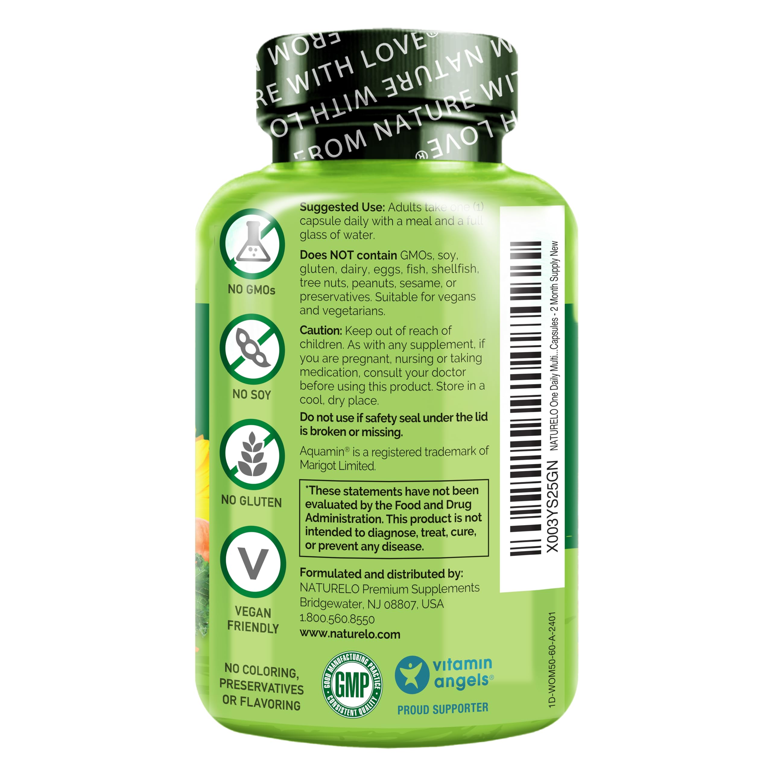 NATURELO One Daily Multivitamin for Women 50+ (Iron Free) - Menopause Support for Women Over 50 - Whole Food Supplement - Non-GMO - No Soy - 60 Capsules - 2 Month Supply NATURELO Au supplements