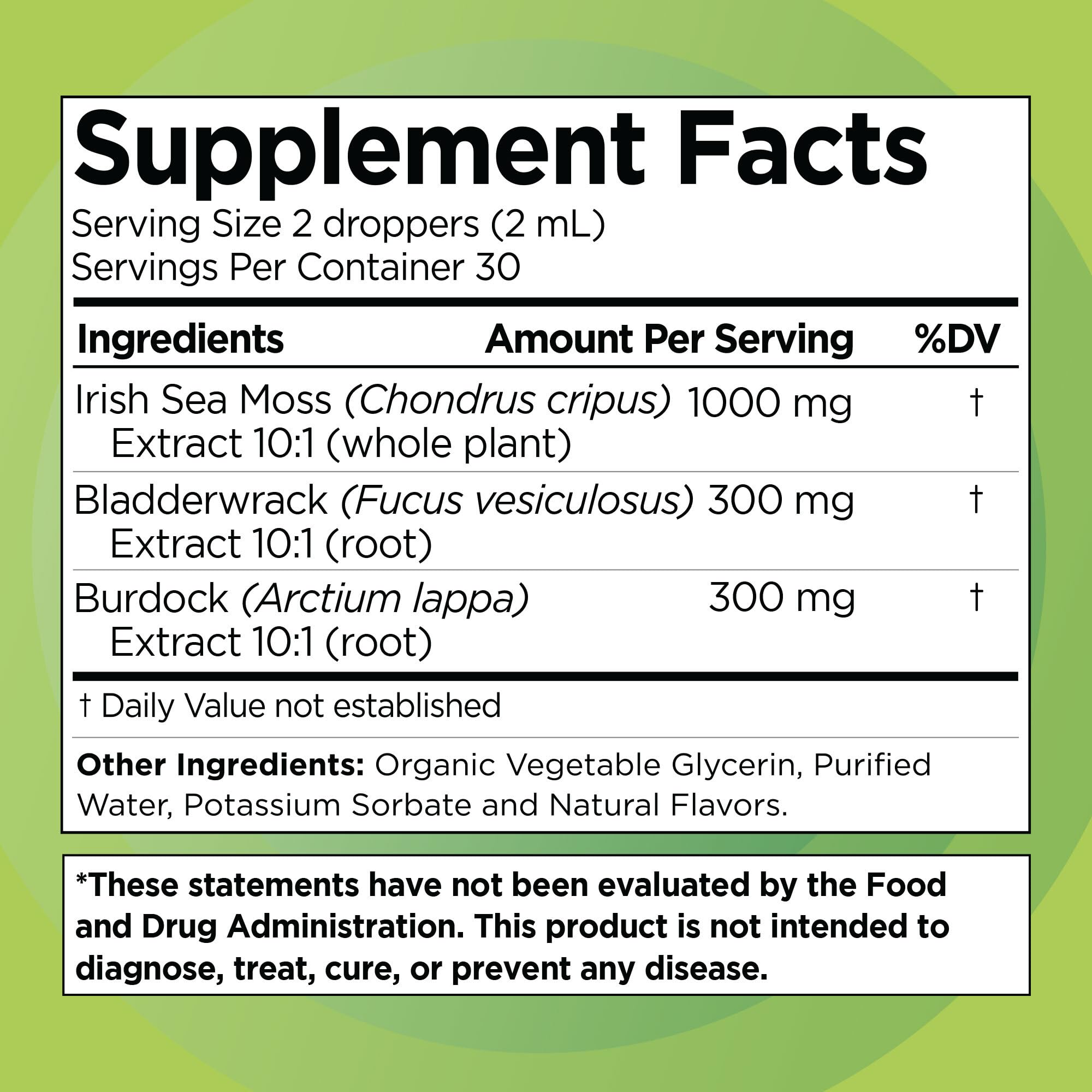 Liquid Naturals Irish Sea Moss Drops - Citrus Berry Flavor - 92+ Essential Minerals & Vitamins - Energy, Skin, Gut, Recovery - Bladderwrack and Burdock Root - 2 fl. oz Liquid Naturals Au supplements