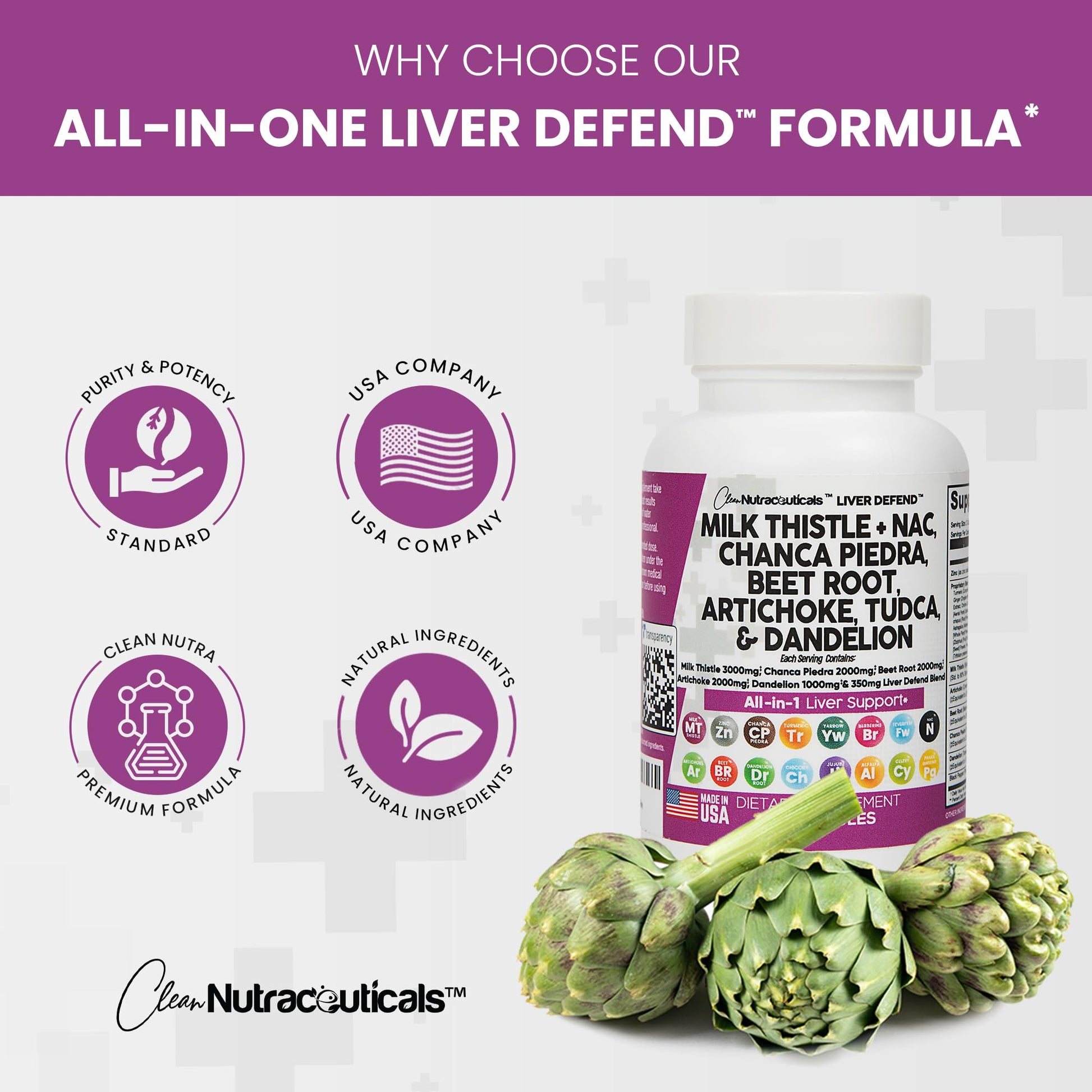 Milk Thistle 3000mg NAC Chanca Piedra 2000mg Beet Root 2000mg Clean Nutraceuticals Au supplements