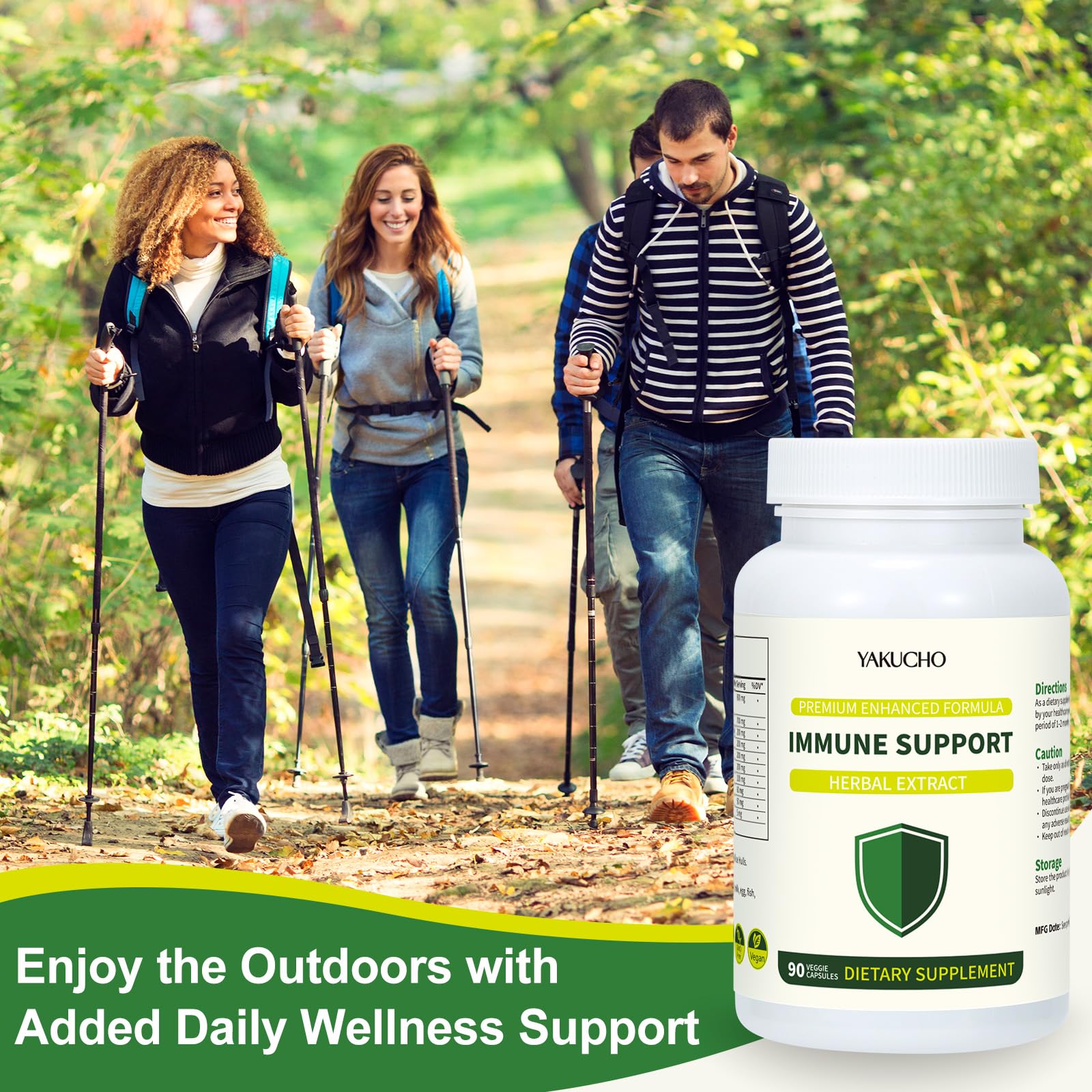 Herbal Immune Support Supplement, Vegan Capsules with Japanese Knotweed, Cat’s Claw, Skullcap & Sanguinolenta, Supports Immune Health & Overall Wellness, Gluten-Free Yakucho Au supplements