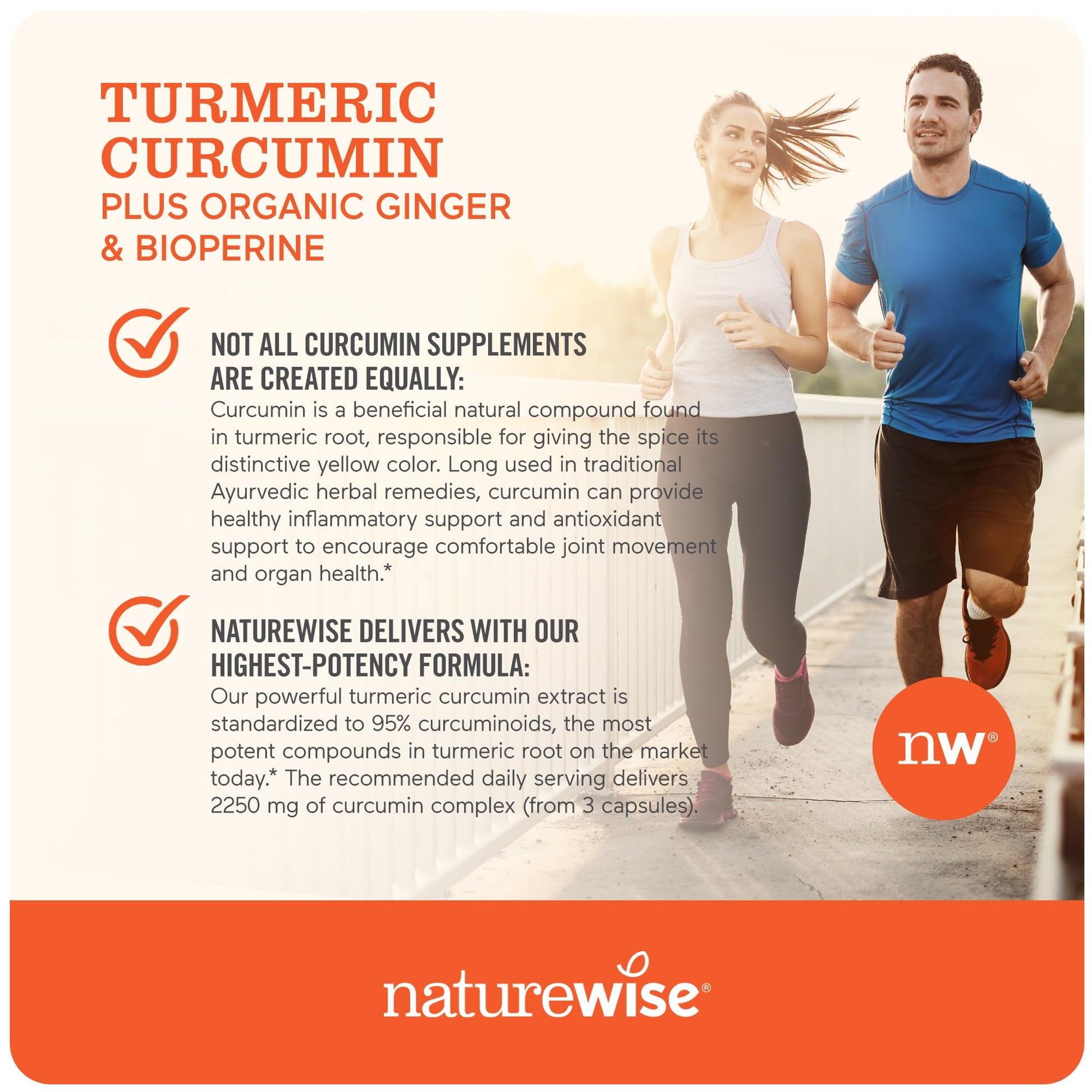 NatureWise Curcumin Turmeric 2250mg | 95% Curcuminoids & BioPerine Black Pepper NatureWise Au supplements