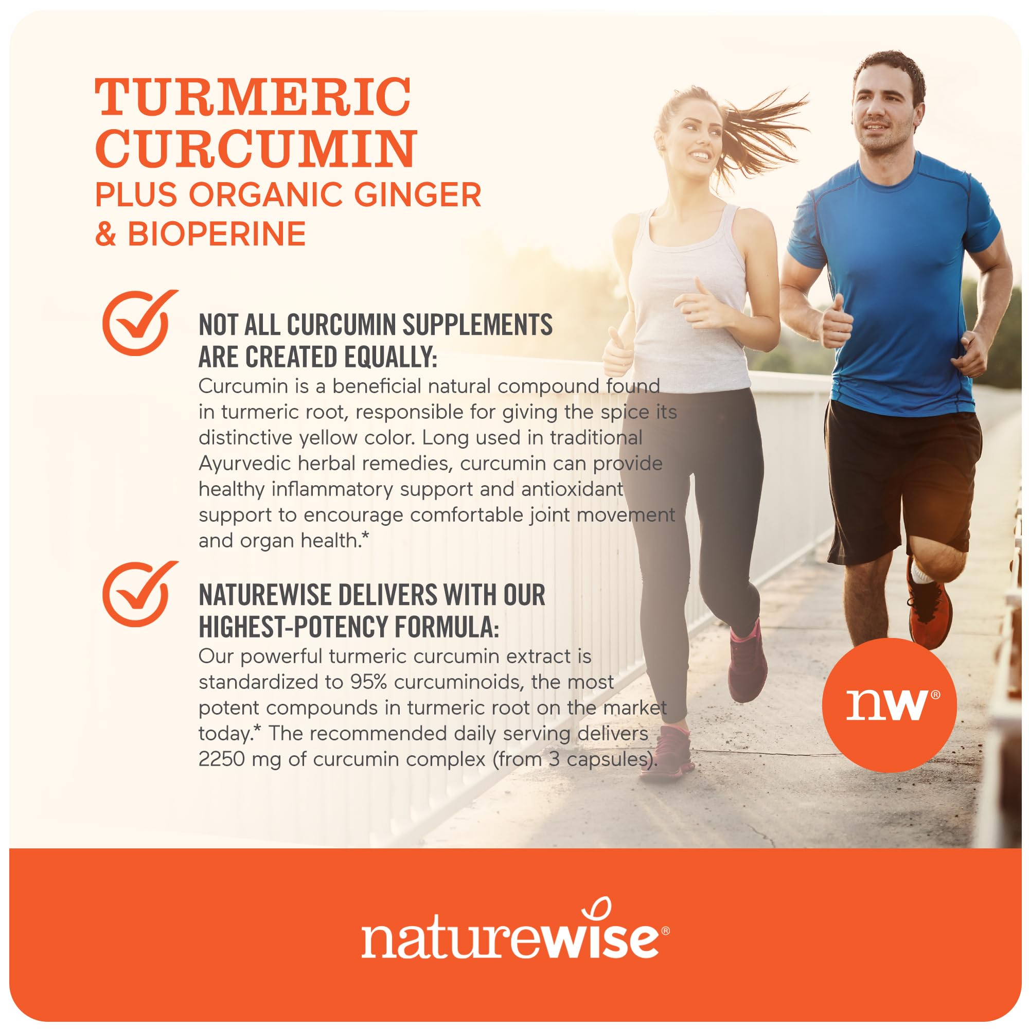 NatureWise Curcumin Turmeric 2250mg | 95% Curcuminoids & BioPerine Black Pepper NatureWise Au supplements