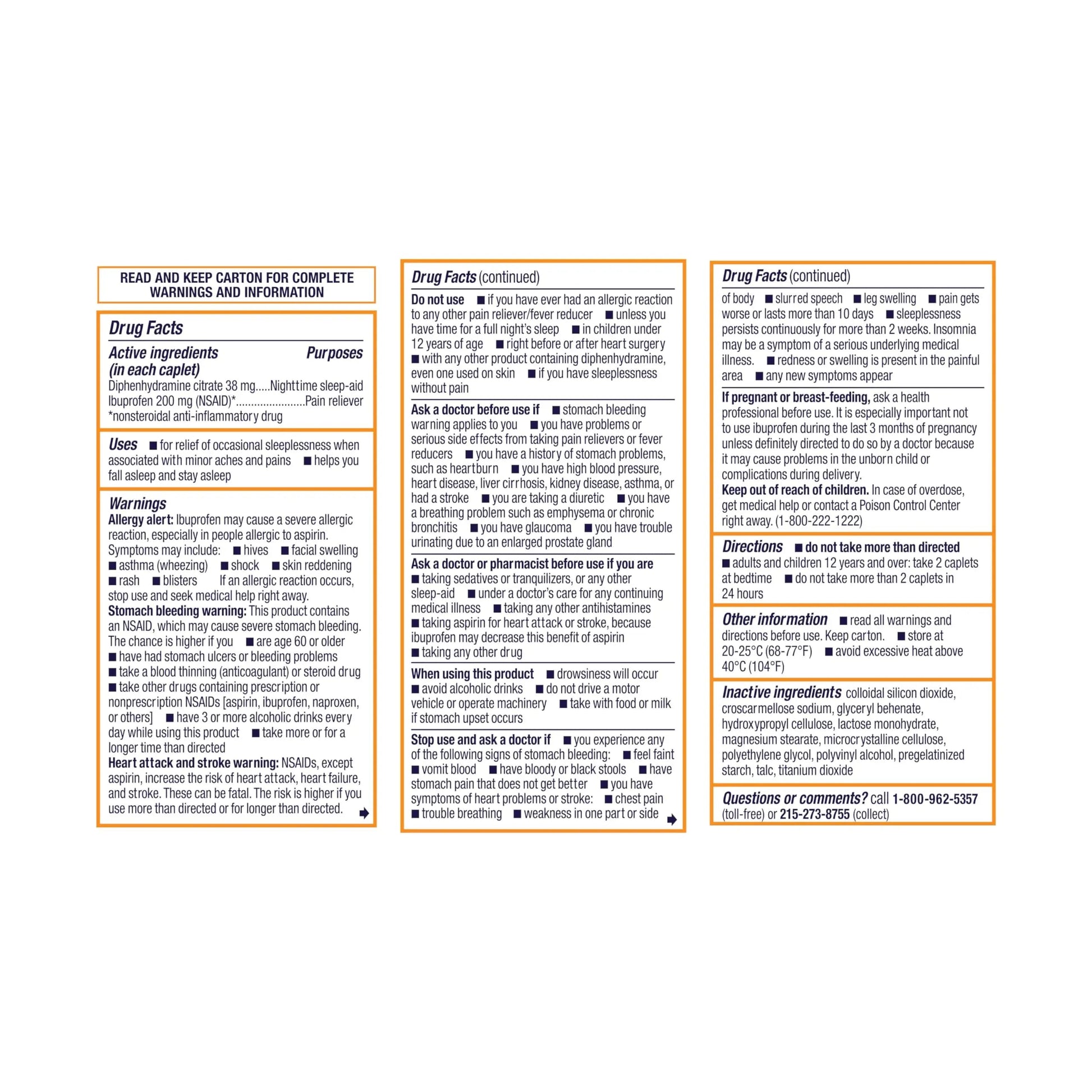 Motrin PM Caplets with 200 mg Ibuprofen & 38 mg Diphenhydramine Sleep Aid, Nighttime Pain Reliever for Minor Aches & Pains, Bulk, 80 ct Motrin Au supplements