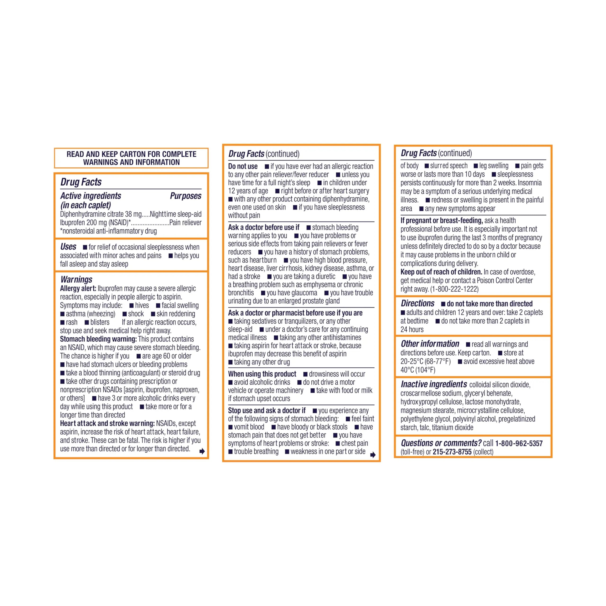 Motrin PM Caplets with 200 mg Ibuprofen & 38 mg Diphenhydramine Sleep Aid, Nighttime Pain Reliever for Minor Aches & Pains, Bulk, 80 ct Motrin Au supplements