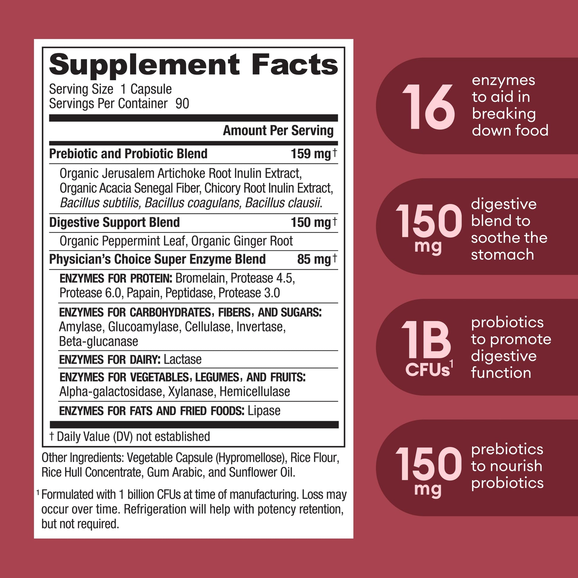 Physician's CHOICE Digestive Enzymes - Multi Enzymes, Bromelain, Organic Prebiotics Physician's CHOICE Au supplements
