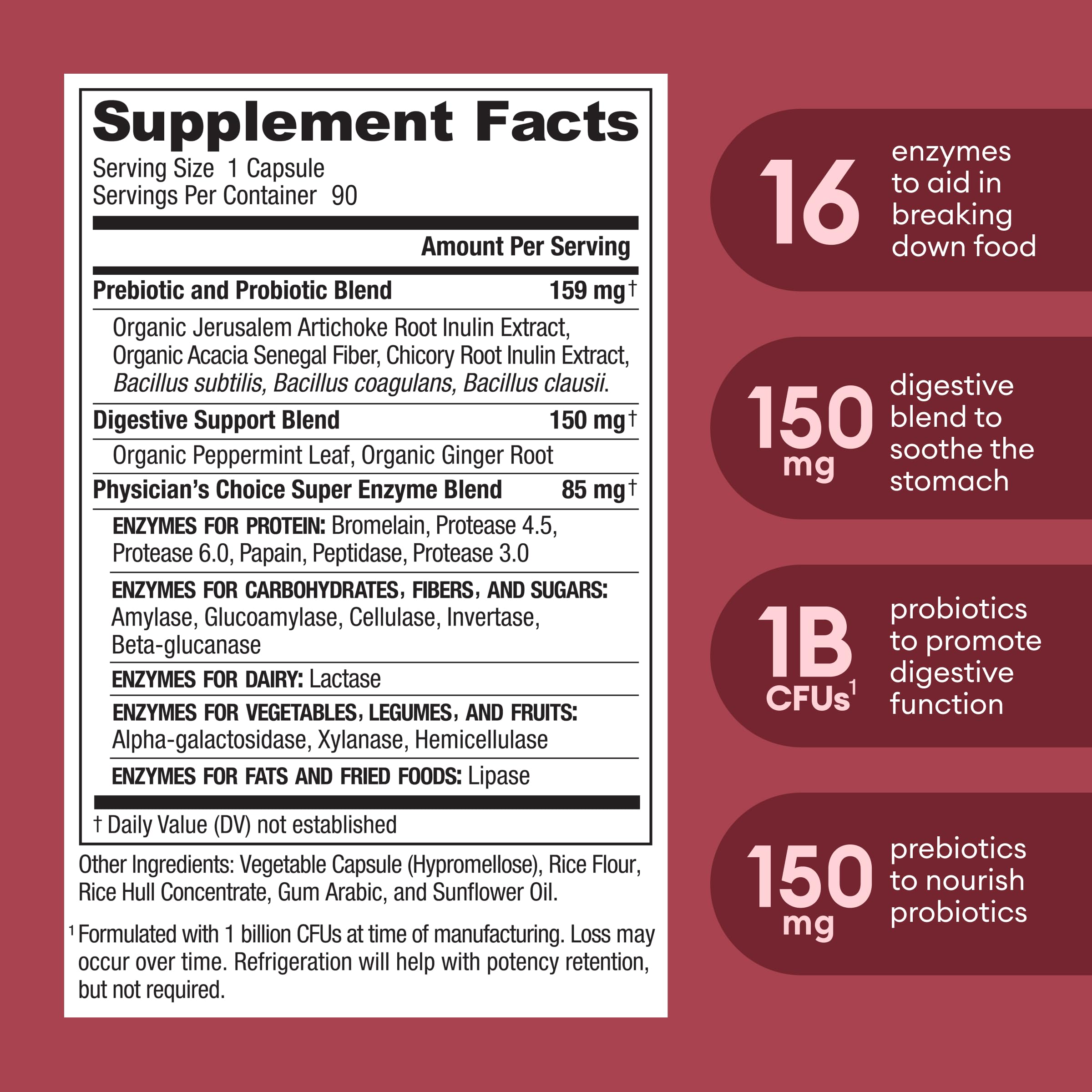 Physician's CHOICE Digestive Enzymes - Multi Enzymes, Bromelain, Organic Prebiotics Physician's CHOICE Au supplements