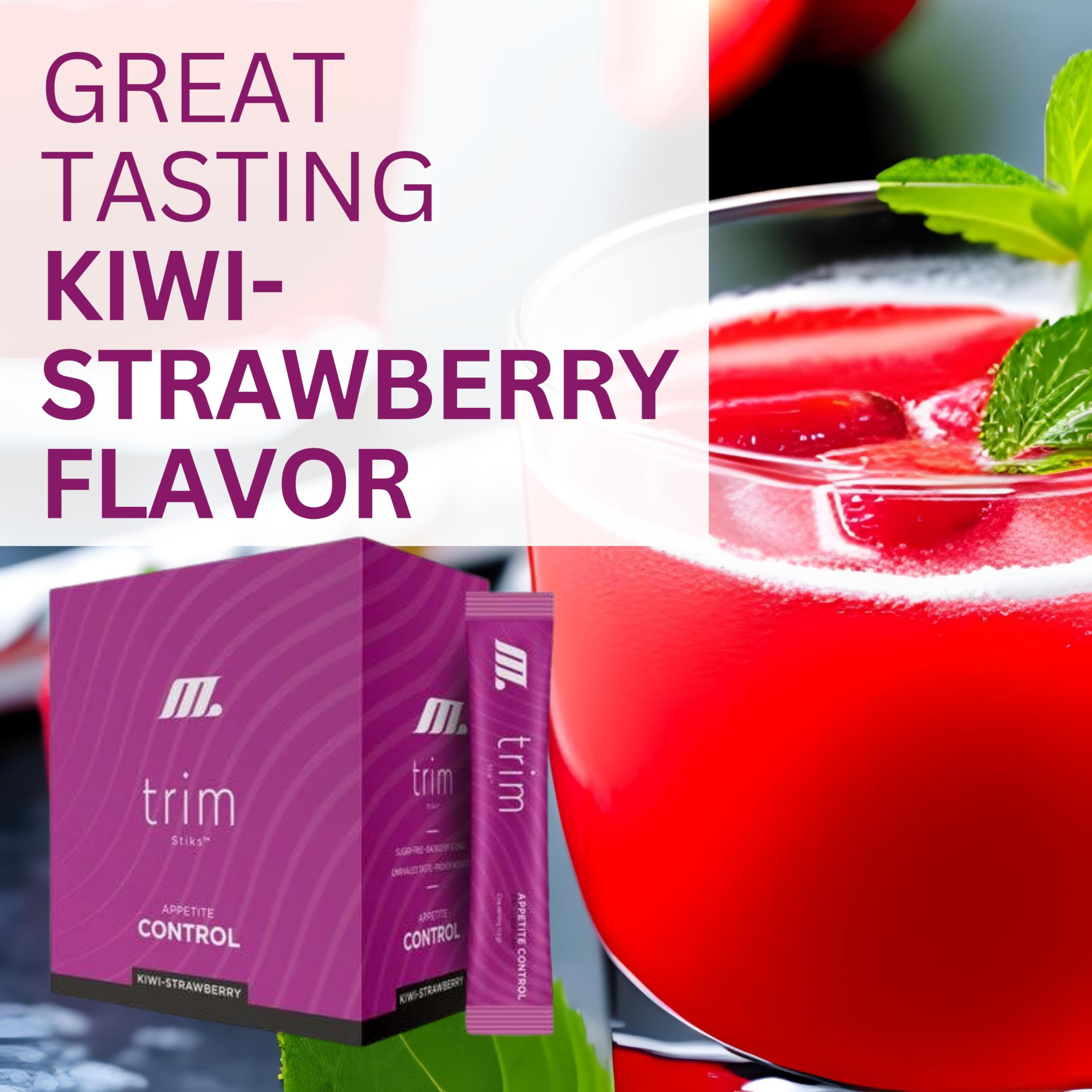 TRIM Stik, Appetite Control, Delicious Kiwi Strawberry beverage, low-calorie, 30 ct Youngevity Au supplements
