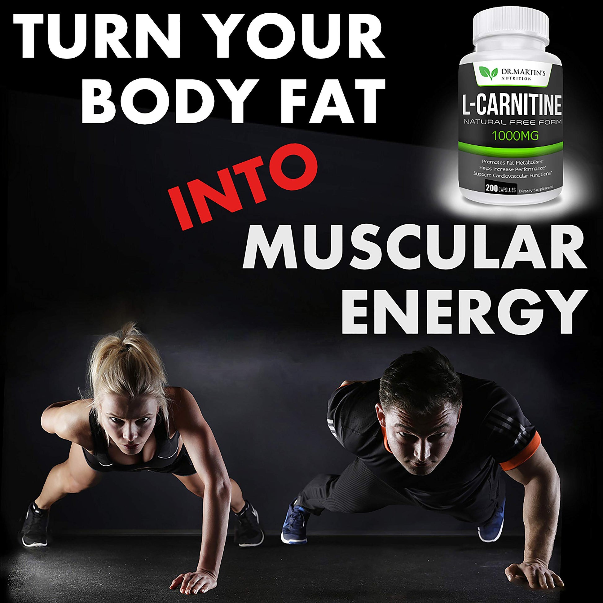DR. MARTIN'S NUTRITION Extra Strength L-Carnitine - 200 Capsules - 1000mg Per Serving DR. MARTIN'S NUTRITION Au supplements