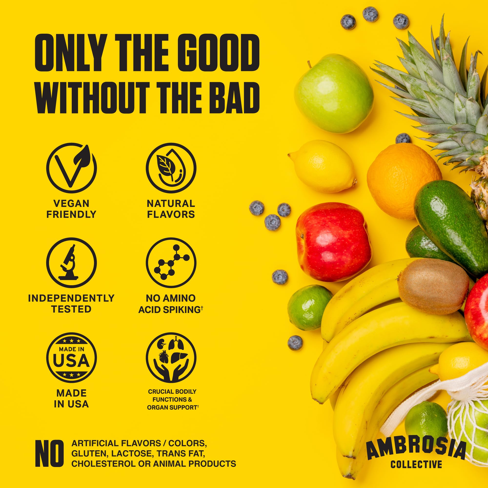 Ambrosia Superfood Organ & Cycle Support Powder | Liver & Kidney Support with Milk Thistle, Red Yeast Rice & CoQ10 | 13 Superfood Ingredients | 30 Servings | Honey Lemon Ambrosia Au supplements