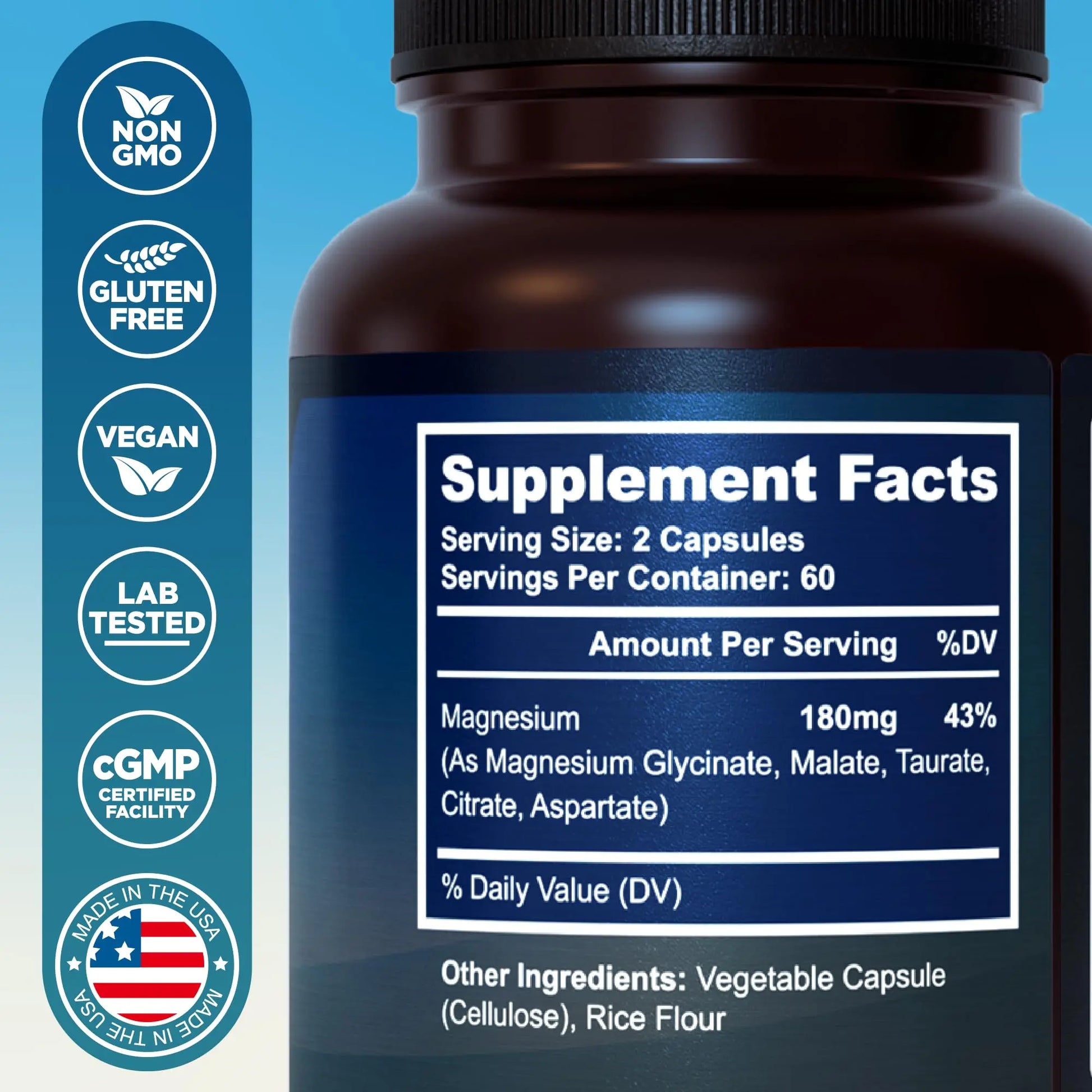 MyoActivo 5-in-1 Magnesium Complex - High Absorption - Chelated Magnesium Glycinate, Malate, Citrate, Taurate, & Aspartate for Nerves, Muscles, Bones | 120 Capsules | Magnesium Supplement MyoActivo Au supplements