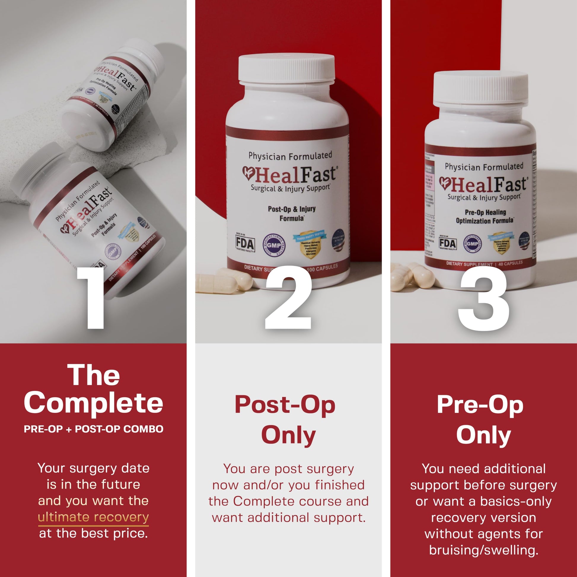 HealFast Surgery & Injury Recovery Supplement (Pre-Op): Quercetin, Probiotics Supplement for Wound, Liposuction, Tummy Tuck, and BBL Post Surgery Supplies HealFast Au supplements