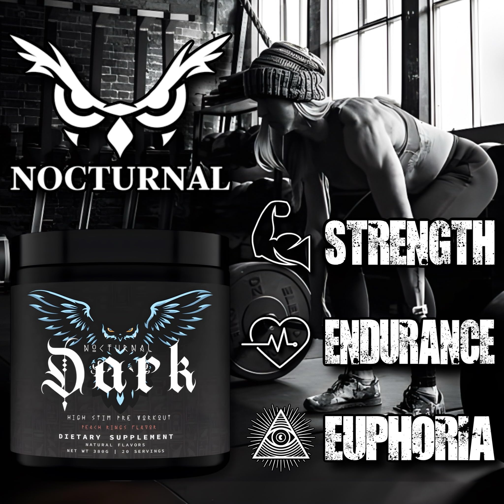 Nocturnal Labz Dark High Stim Pre Workout Powder | Potent Pre-workout Formula for Men Nocturnal Au supplements