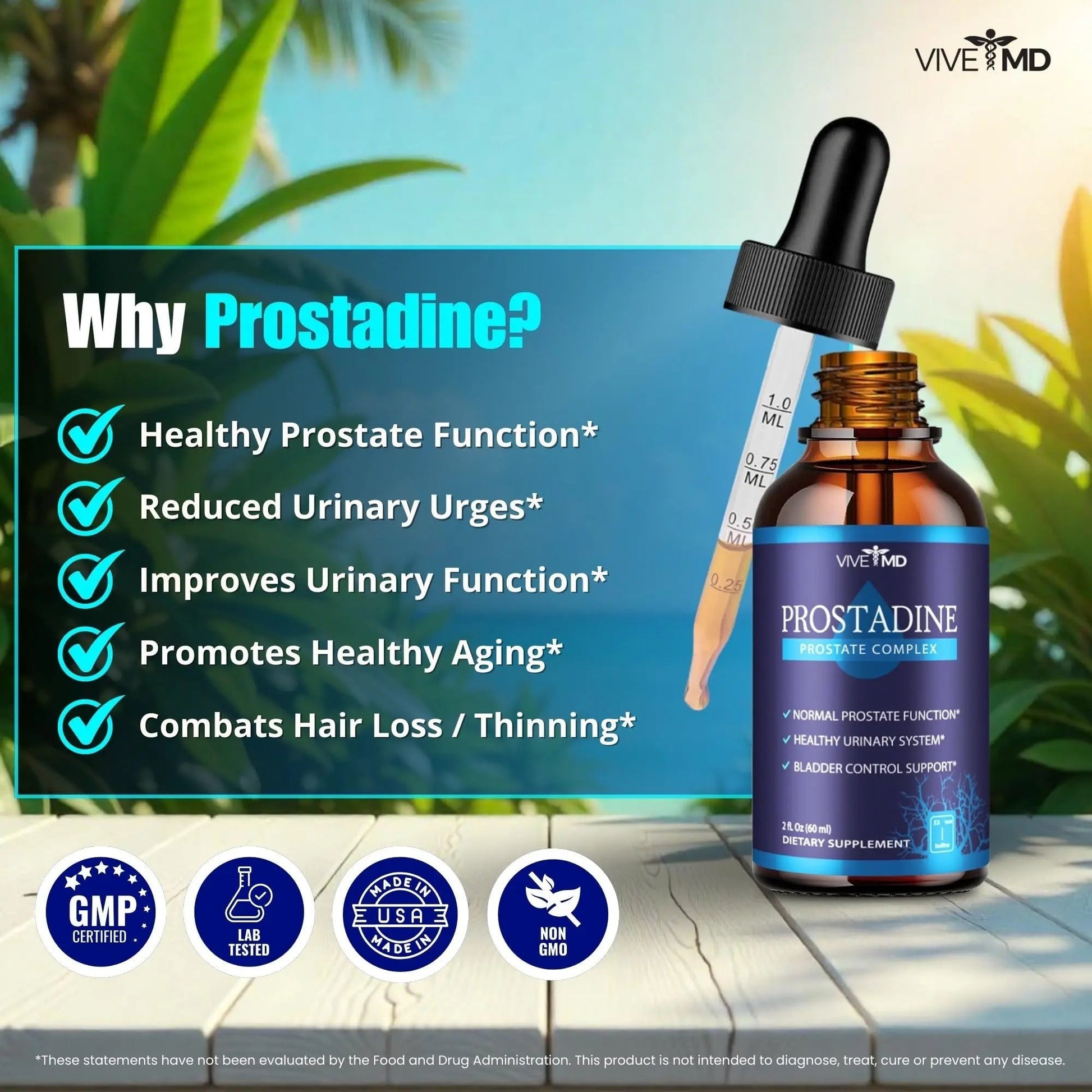 VIVE MD Prostadine Drops for Prostate Health, Bladder Urinating Issues - Prostadine Official Drop Formula - Extra Strength with Pomegranate, Prostadine Reviews (Package of 1) VIVE MD Au supplements