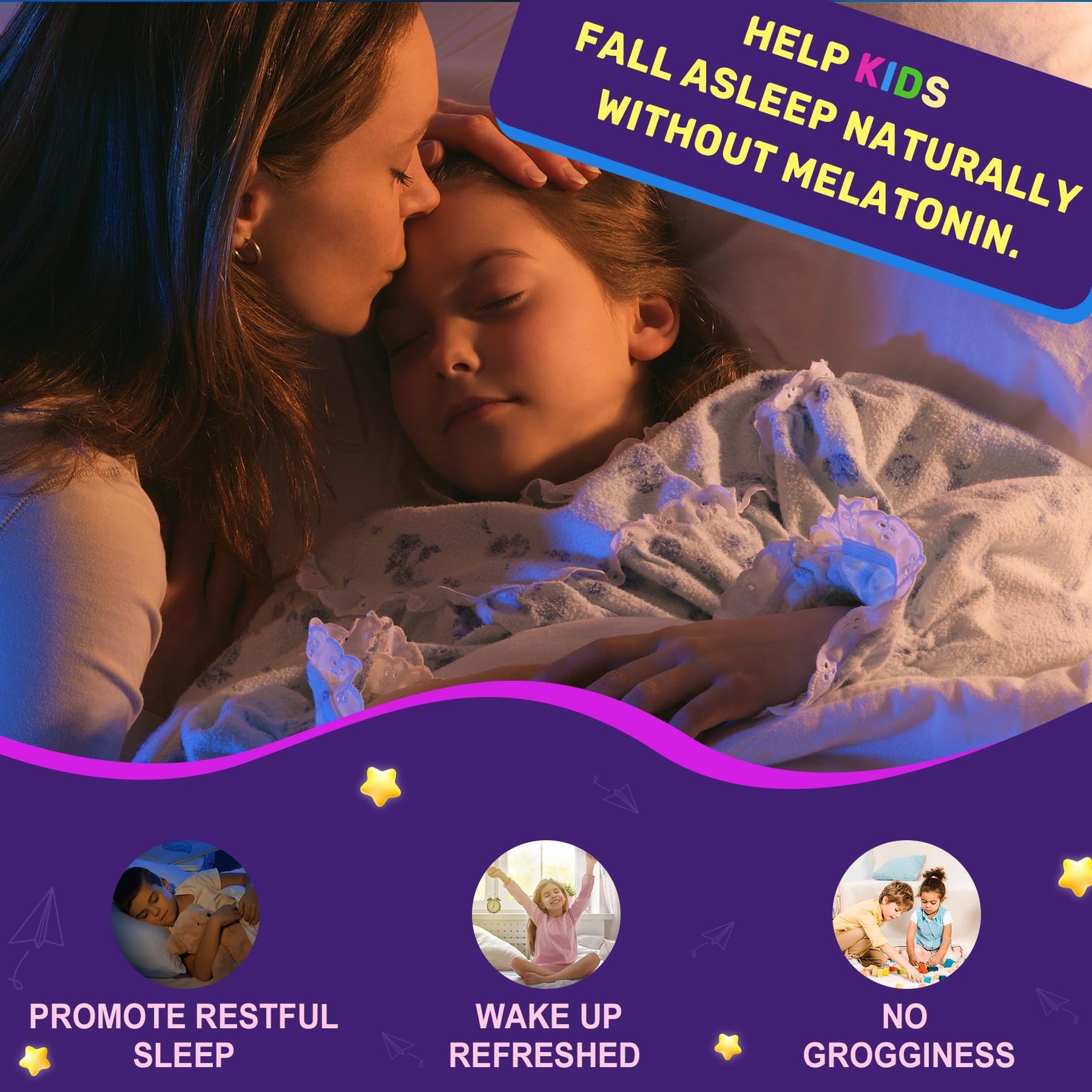 Kids Sleep Gummies - Magnesium Glycinate Gummies, Melatonin Free Sleep Aid | Magnesium, Calcium, D3, B6, L Theanine | Kid Melatonin Alternative for Restful Sleep (Pack of 1) LILICARE Au supplements
