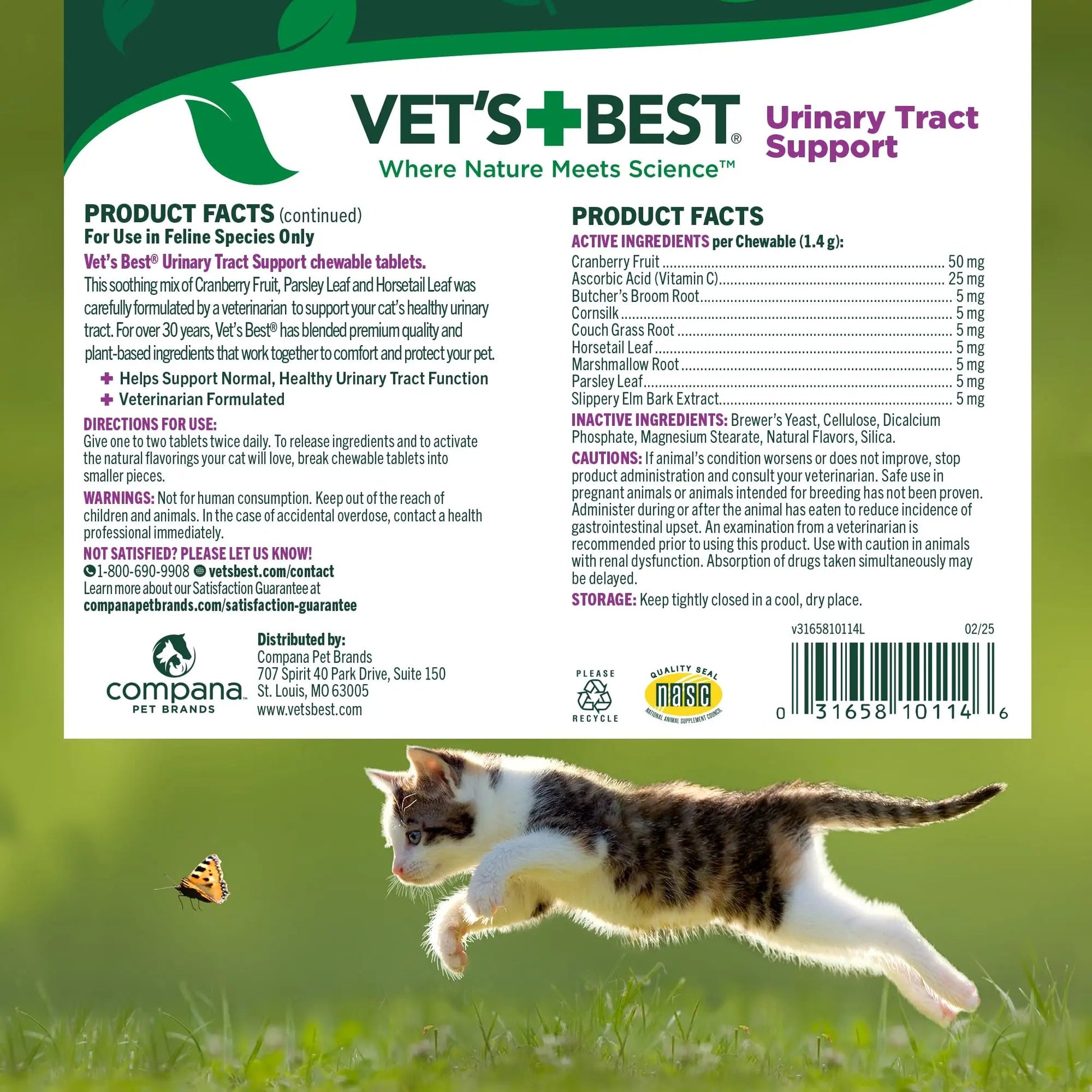 Vet's Best Cat Urinary Supplement, Urinary Tract Support Chewable for Cats, Supports A Healthy Urinary Tract in Cats, 60 Chewable Tablets Vet's Best Au supplements