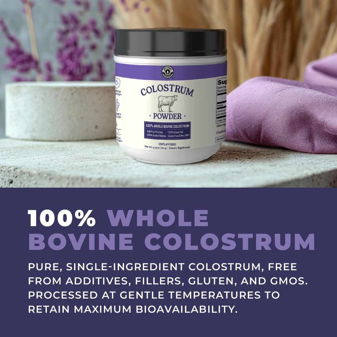Colostrum Powder – USA Sourced Bovine Colostrum for Humans for Immune Support, Gut Health, Muscle Recovery - Single Ingredient, No Additives, Grass Fed, Non-GMO Colostrum Supplement for Women and Men Left Coast Performance Au supplements