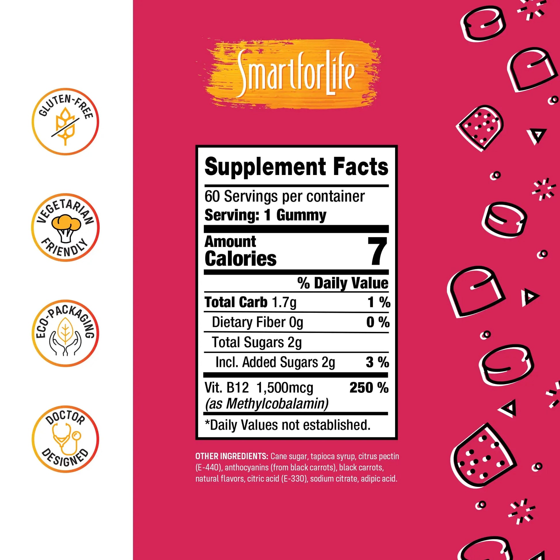 B12 Gummy Vitamins - 1500 mcg Vitamin B12 Gummies for Adults and Kids - Helps with Energy, Metabolism, Bone Nervous System Support Smart for Life Au supplements