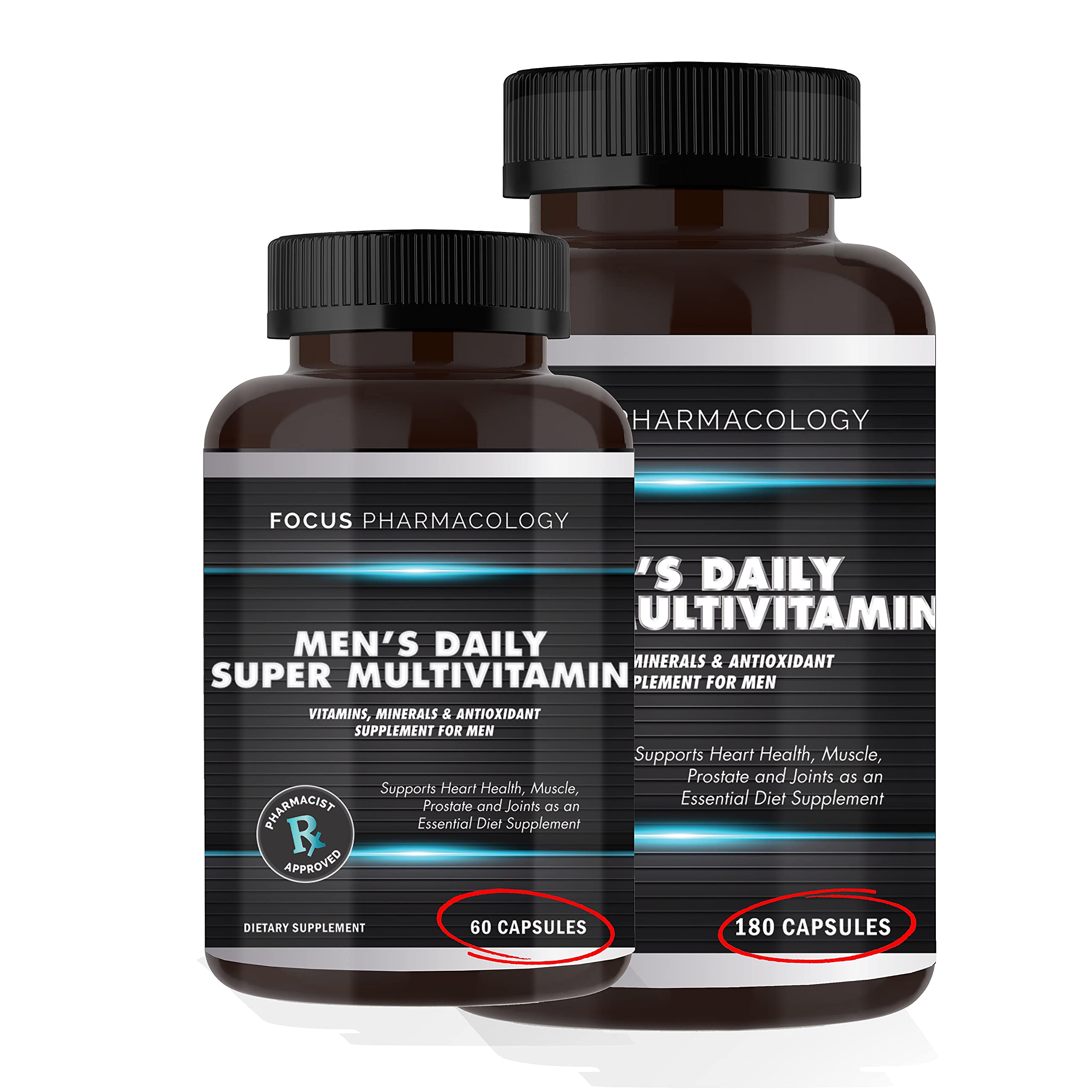 Focus Pharmacology Men's Daily Super Multi-Vitamin for Men - 60 Ct Blend of Vitamins, Minerals, Plus Herbs for Prostate Health and General Energy/Focus Focus Pharmacology Au supplements