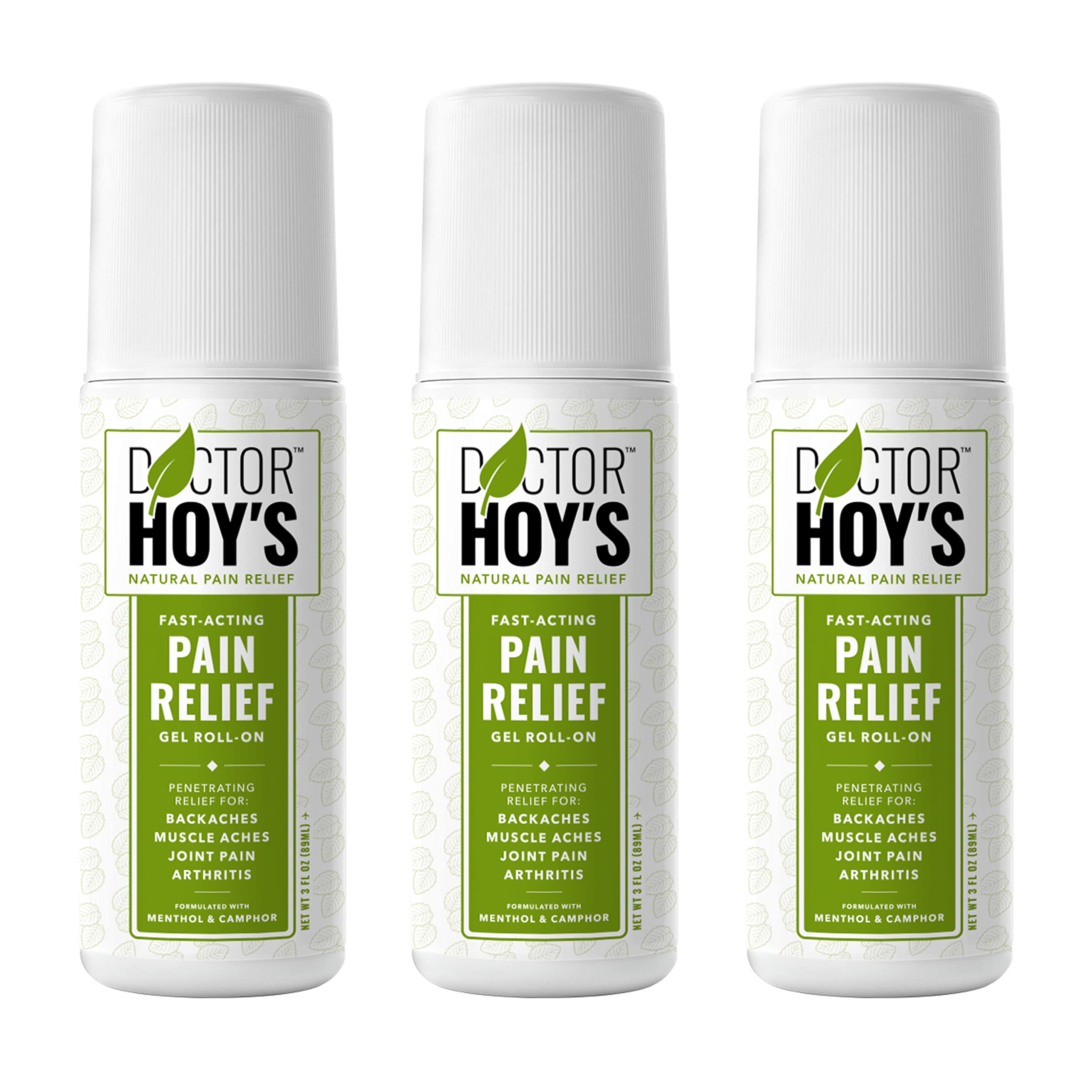 DOCTOR HOY'S Natural Pain Relief Gel, Water Based with Arnica, Anti-Inflammatory, Clean, Safe and Effective Natural Pain Relief, 3 oz. Roll-On, 3pk DOCTOR HOY'S Au supplements