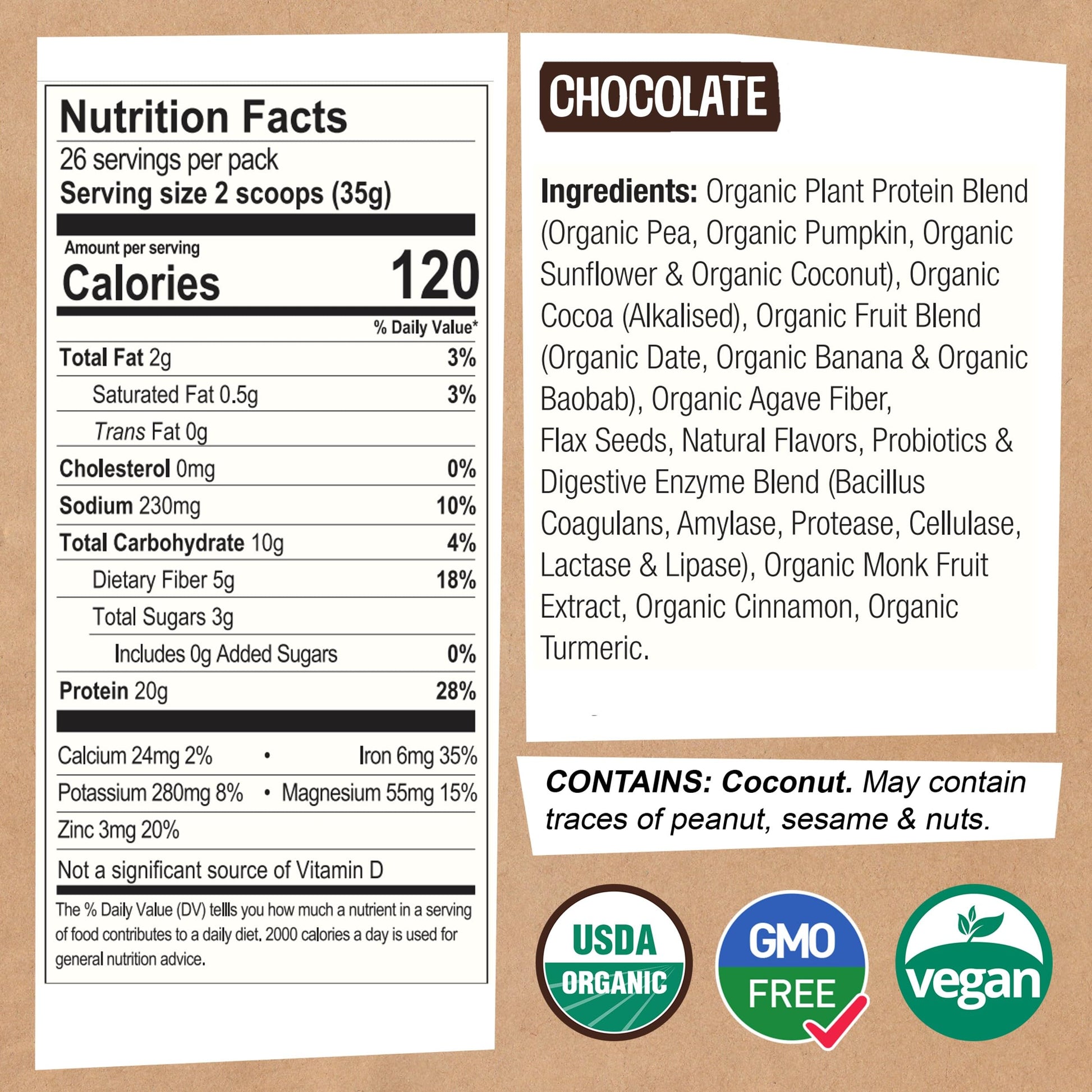 EarthChimp Organic Vegan Protein Powder - with Probiotics - Non GMO, Dairy Free EarthChimp Au supplements
