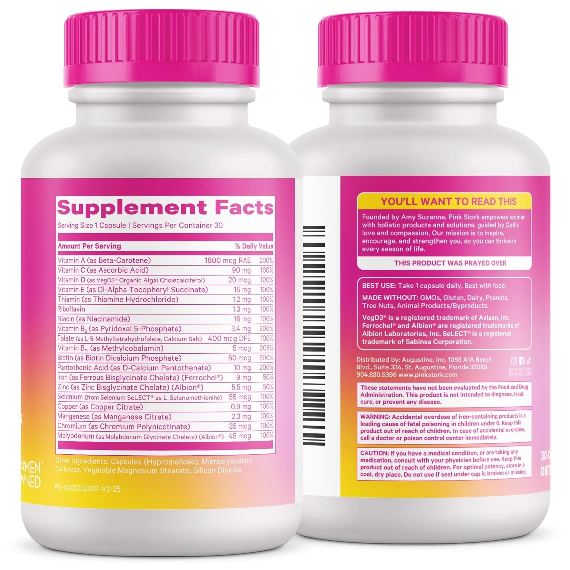 Pink Stork Total Women's Multivitamin - 19 Essential Vitamins for Women & Nutrients – Energy, Metabolism, Hormone, Immune & Mood Support Pink Stork Au supplements