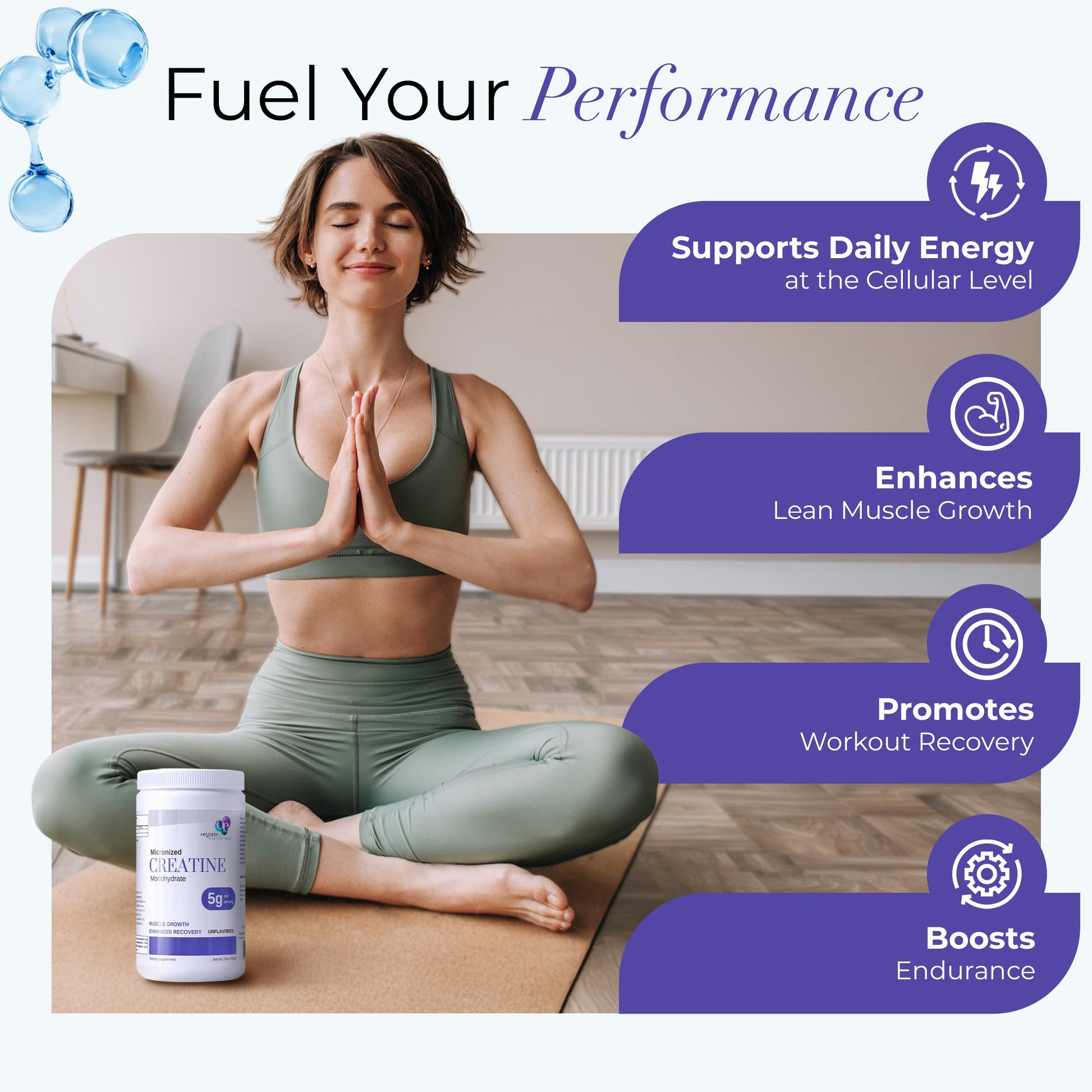 Organic Excellence Creatine Monohydrate – Micronized Creatine Powder for Muscle Growth, Strength & Recovery – Unflavored, 115 Servings Organic Excellence Au supplements
