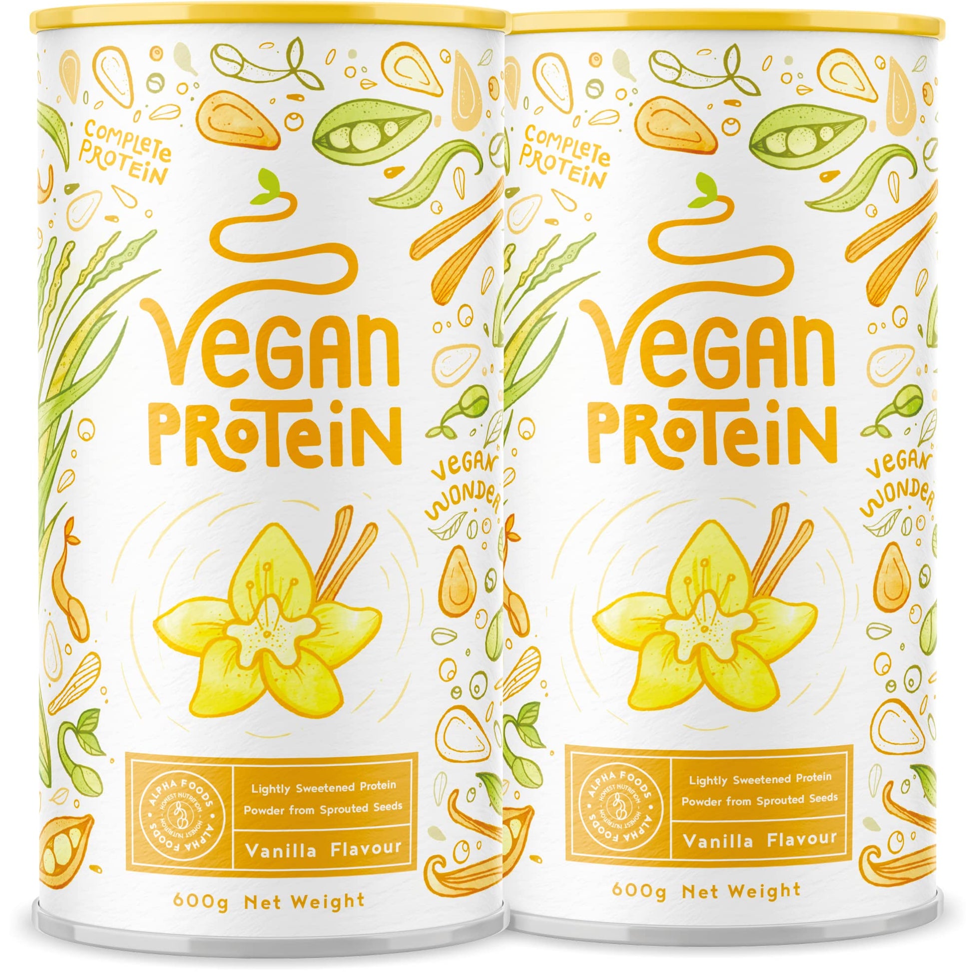 Vegan Protein Powder Vanilla - 1.2kg(80 servings) - 100% Plant Based Protein Powders Alpha Foods Au supplements