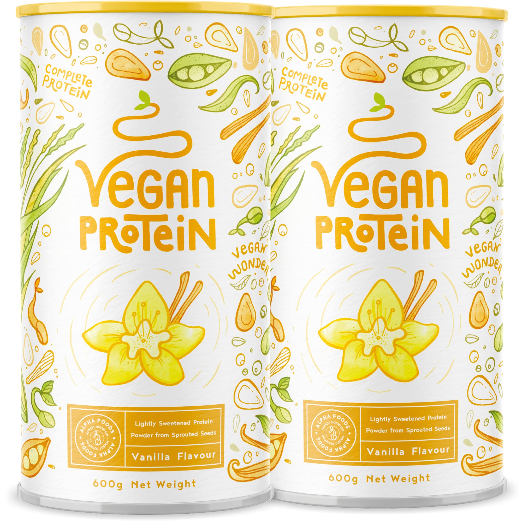 Vegan Protein Powder Vanilla - 1.2kg(80 servings) - 100% Plant Based Protein Powders Alpha Foods Au supplements