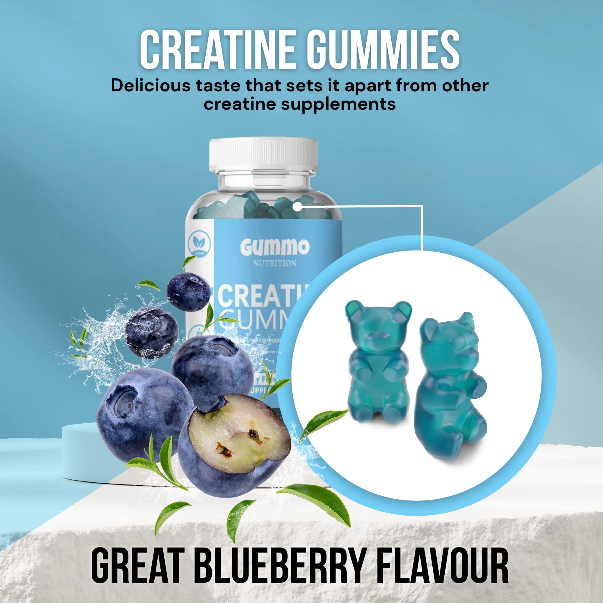 Creatine Monohydrate Gummies 4000mg for Men & Women - 60 Chewable Creatine GUMMO NUTRITION Au supplements