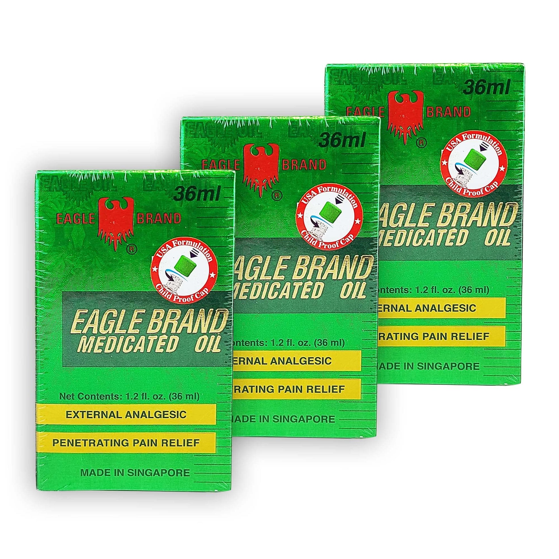 Eagle Brand Medicated Green Oil 36mL 1.2 fl oz Large Pack of 3 Eagle Brand Au supplements