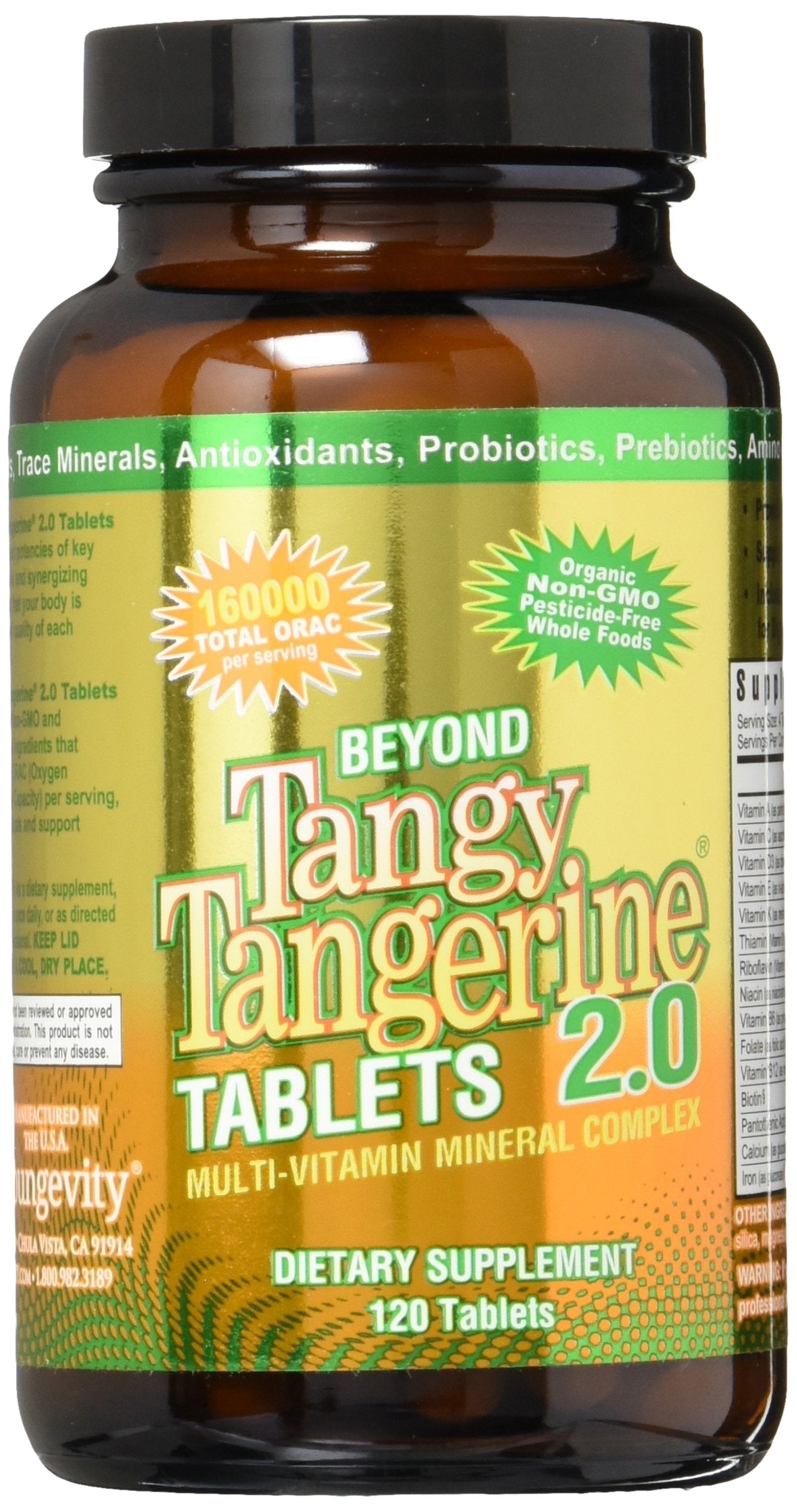 Youngevity Beyond Tangy Tangerine 2.0 Multi-Vitamin & Mineral Complex - Made with Natural & Whole Foods | 160,000 ORAC | 120 Tablets | 1 Bottle Youngevity Au supplements