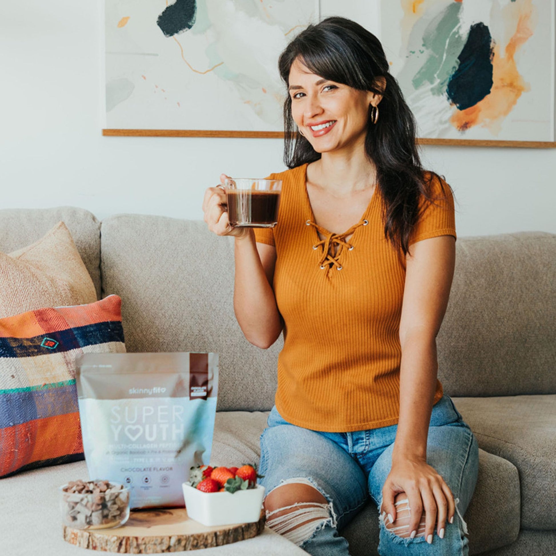 SkinnyFit Super Youth Chocolate Multi-Collagen Peptides + Probiotics, Baobab Fiber SkinnyFit Au supplements
