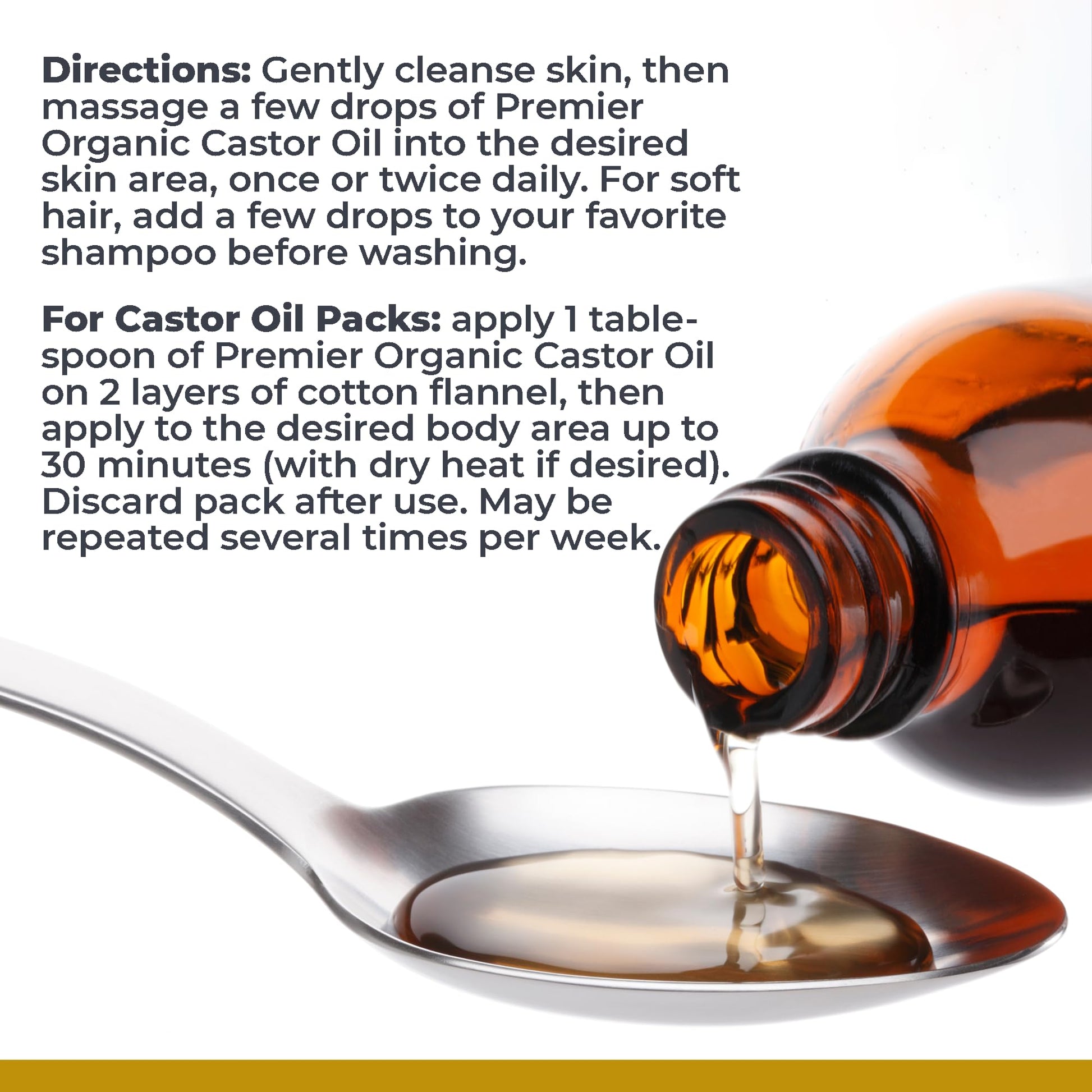Premier Research Labs Organic Castor Oil for Face - Cold Pressed 100% Pure Castor Oil for Hair Growth, Skin & Body, Hexane Free - 8 Oz Bottle Premier Research Labs Au supplements